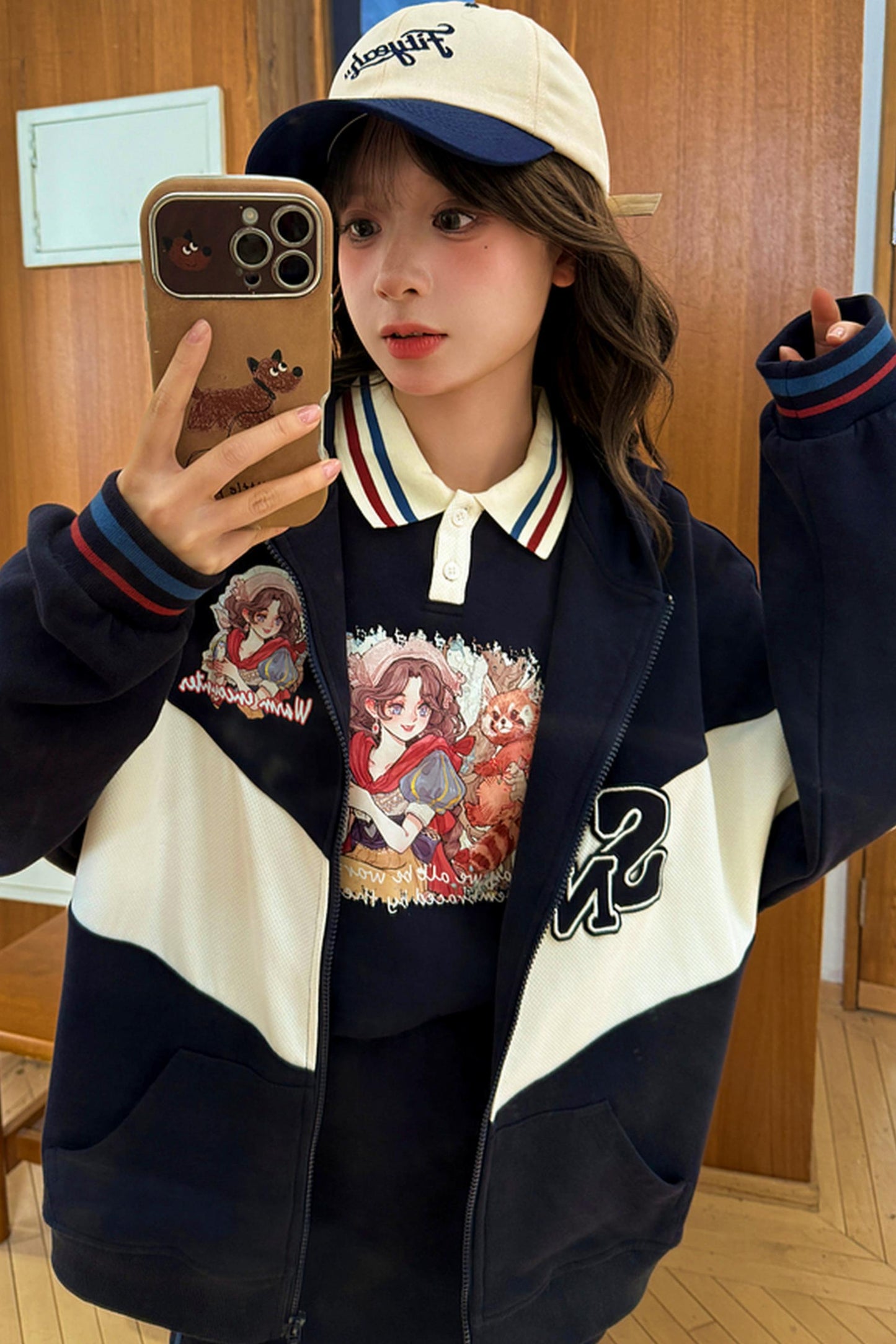 Color Block Cotton Hooded Jacket