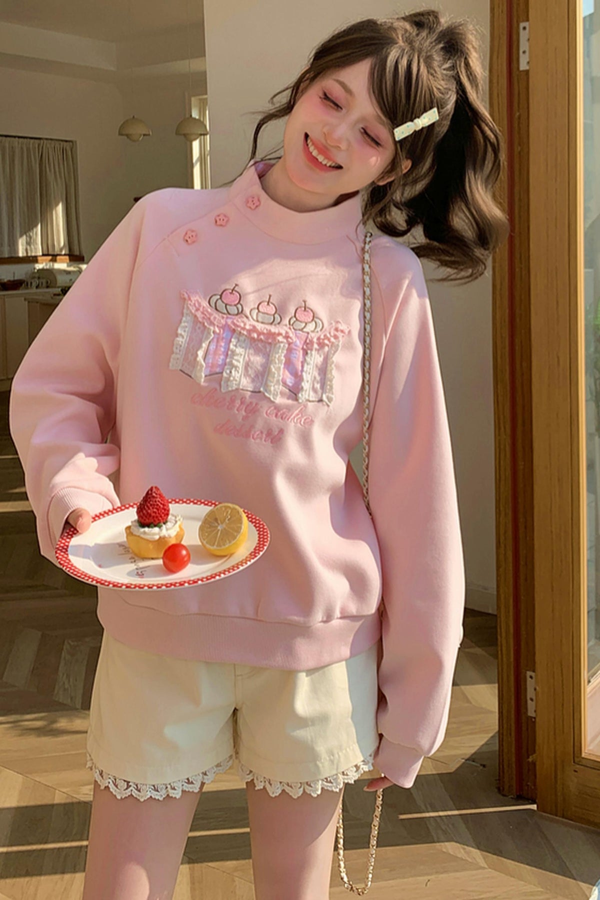 Embroidered Mori Girl Sweatshirt