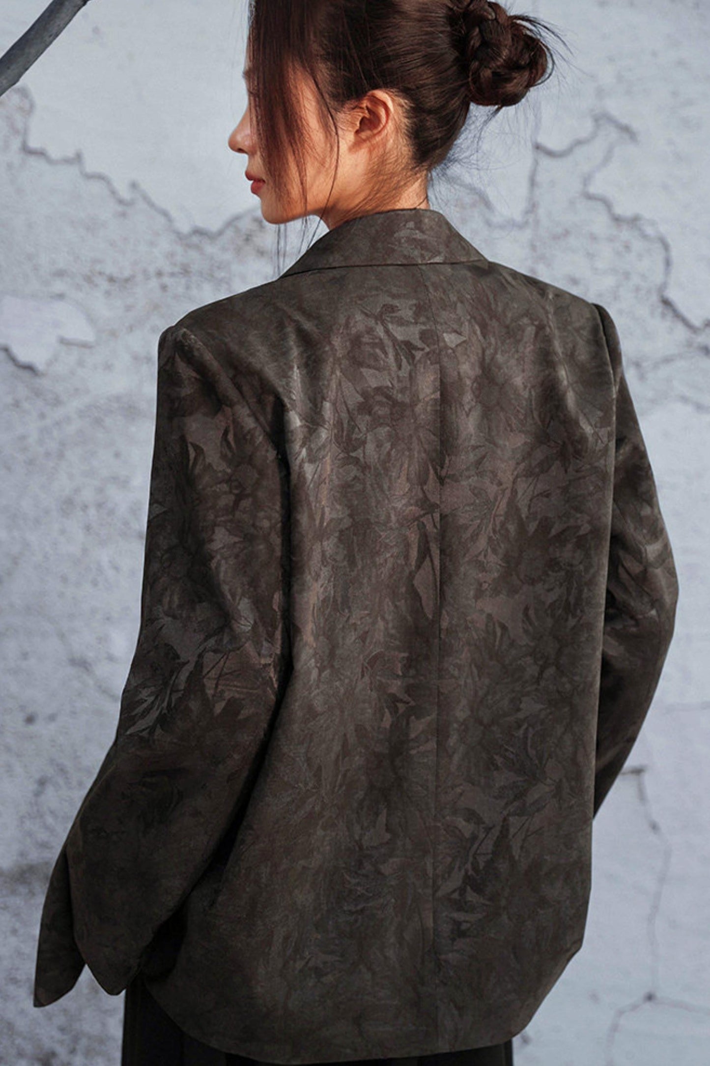 Mode Style Wood Jacquard Jacket