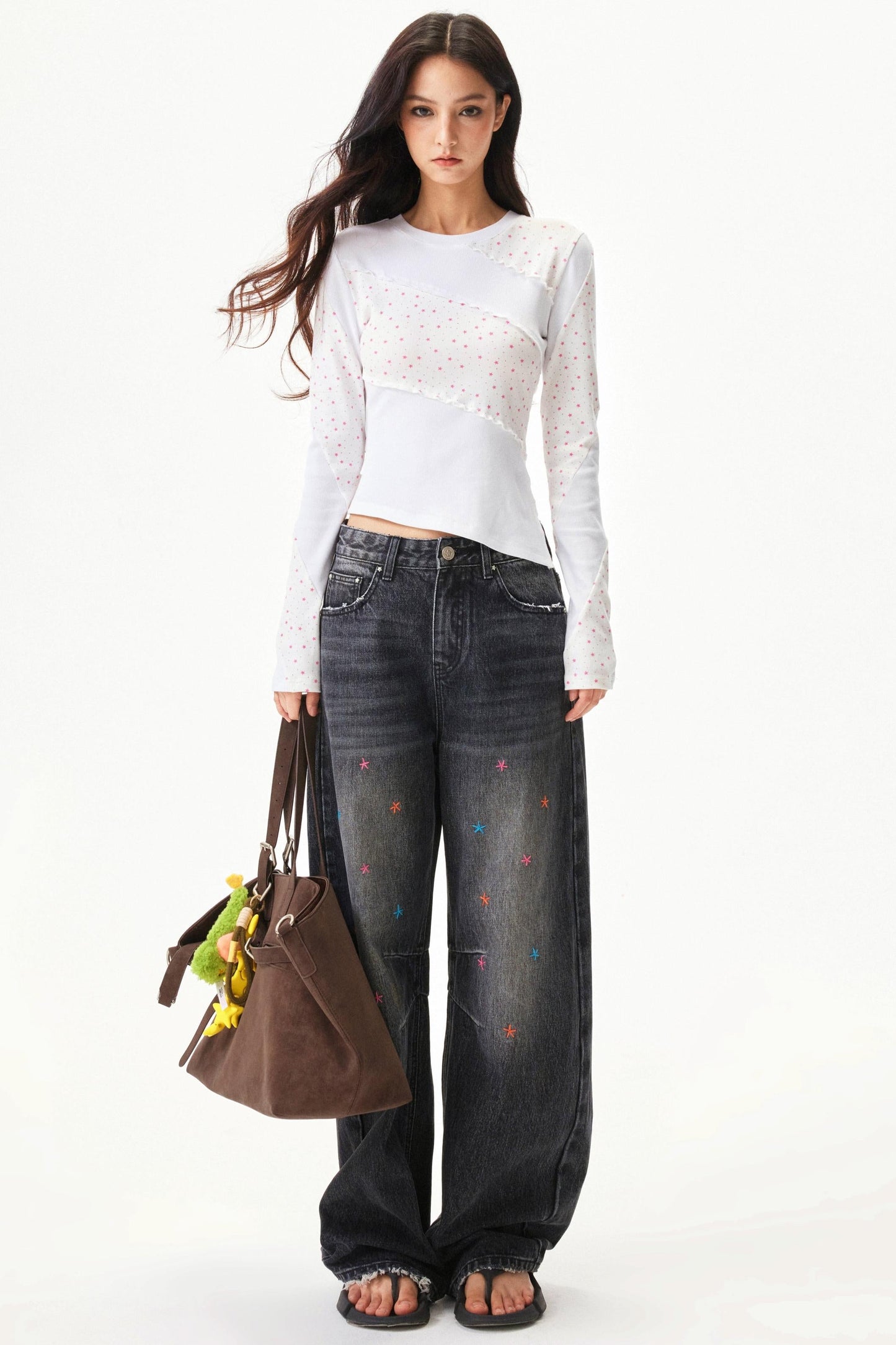 Star Print Knit Top