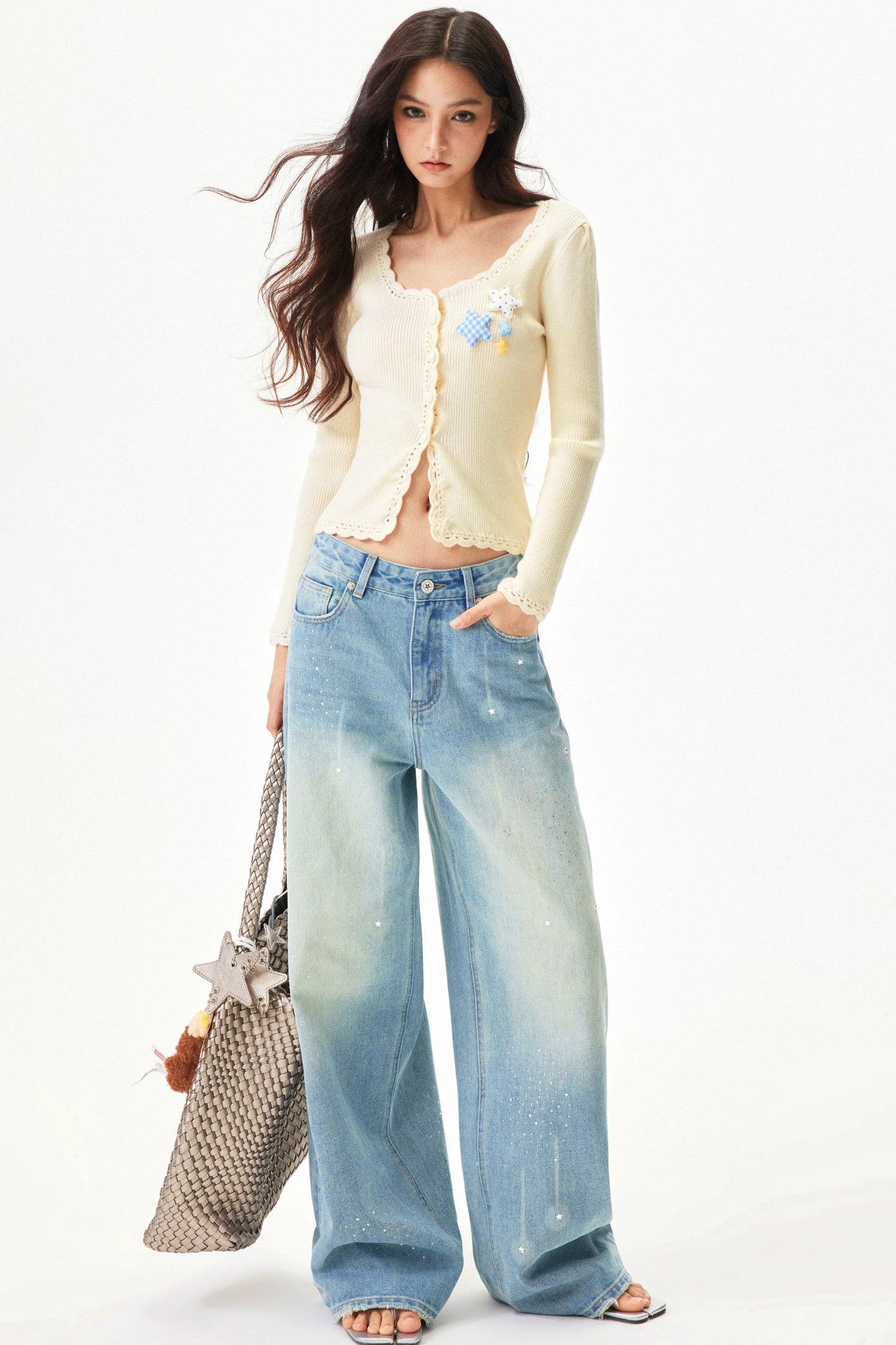 Meteor Shower Rhinestone Jeans