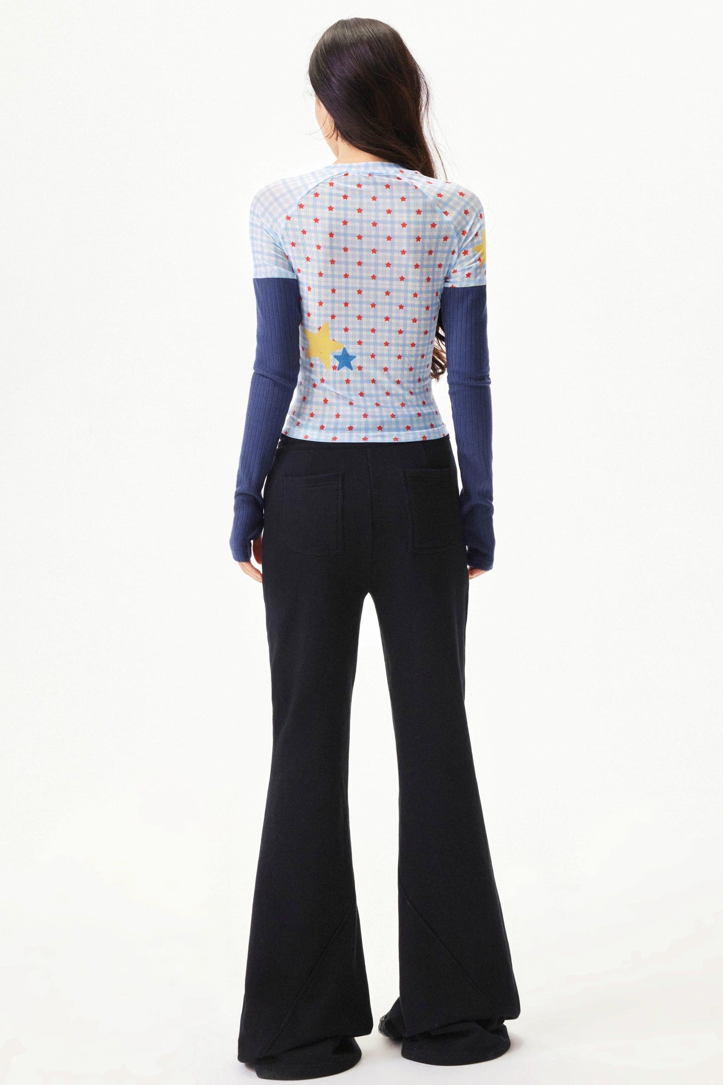 Graffiti Mesh Patchwork Top
