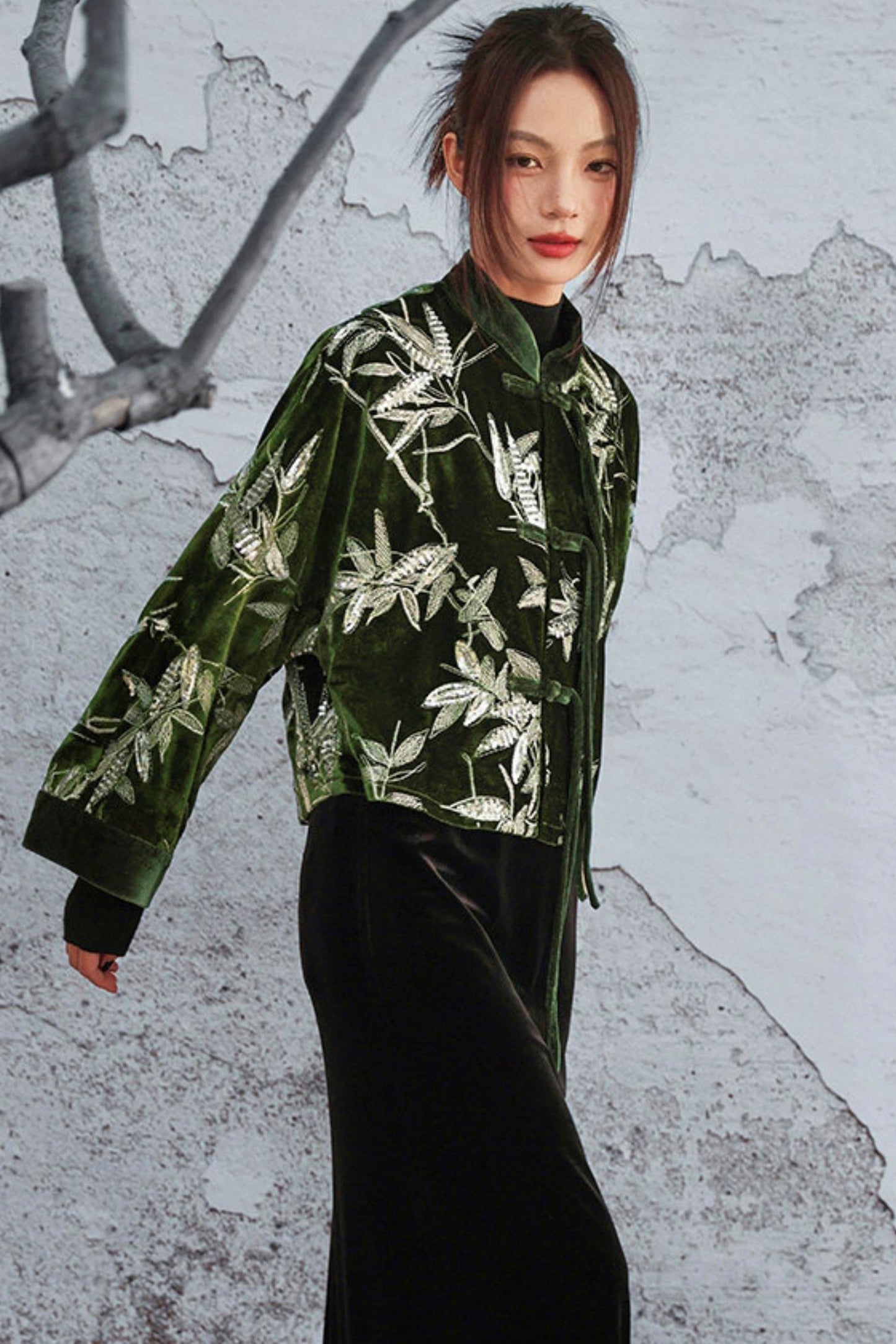 Bamboo Leaf Velvet Jacket