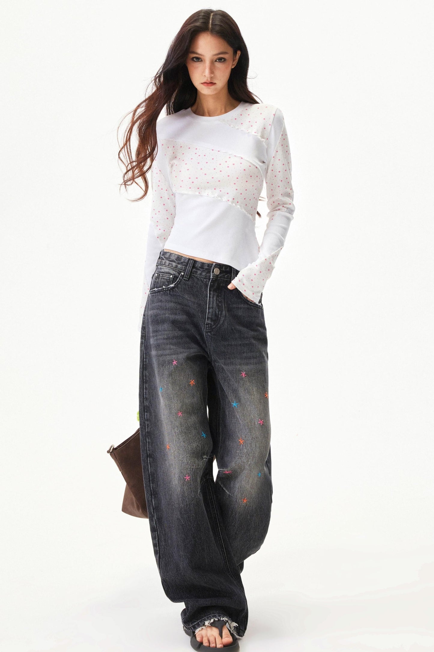 Star Print Knit Top