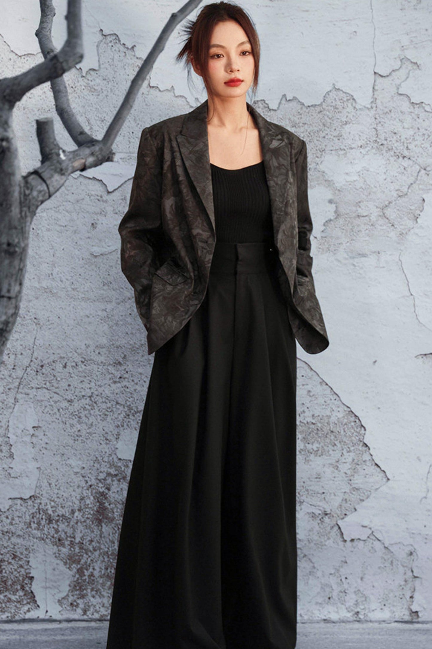 Mode Style Wood Jacquard Jacket