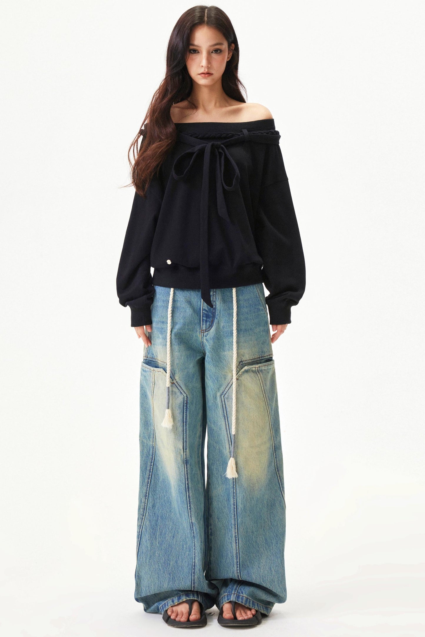 American Retro Wide Denim Pants