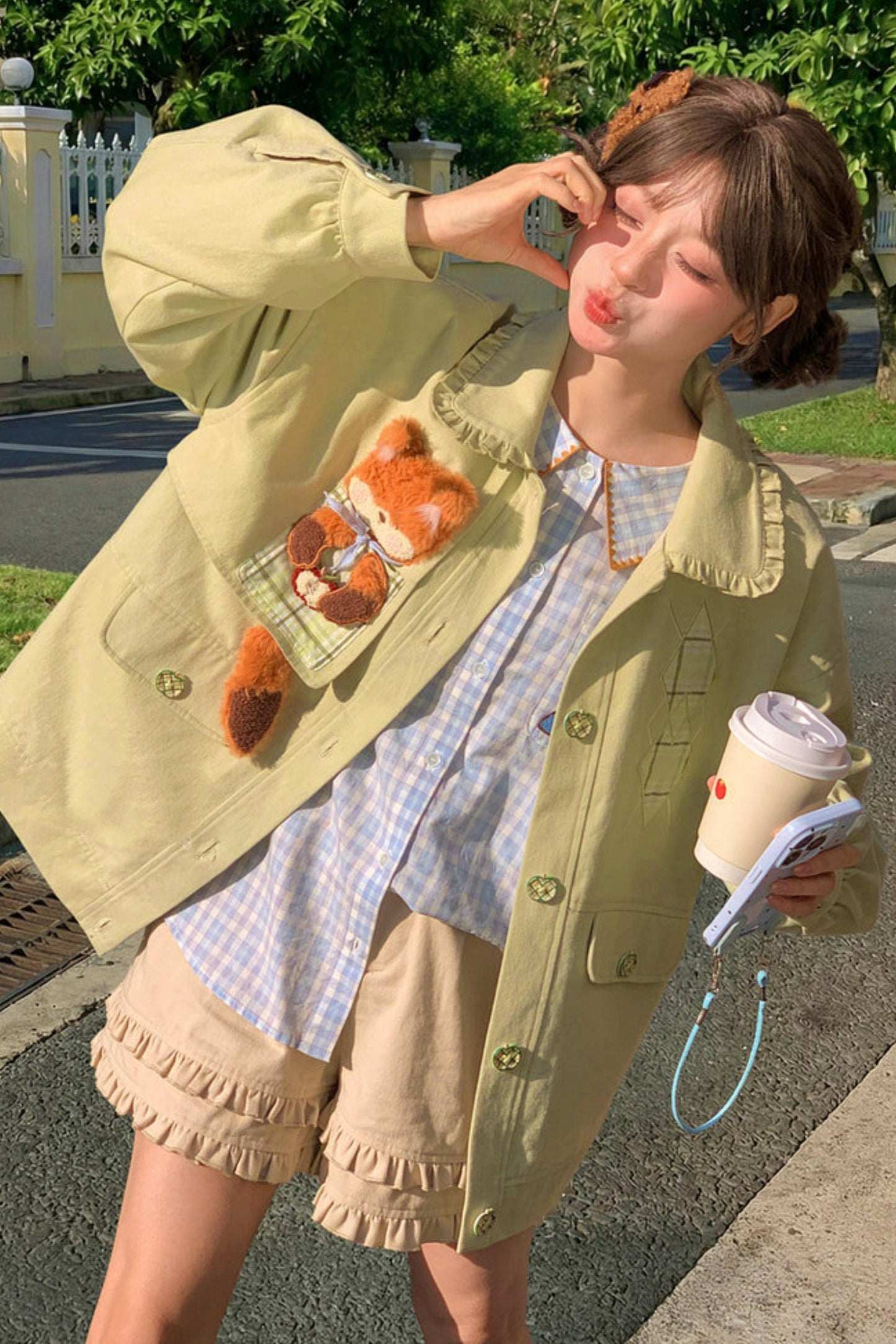 Mori Girl Fox Patchwork Jacket