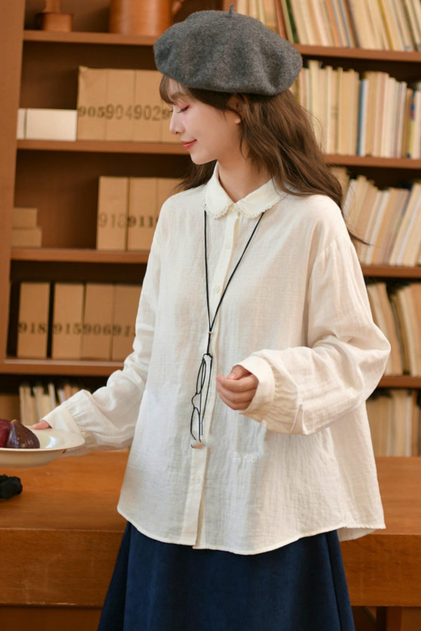 Cotton Dull Color Blouse
