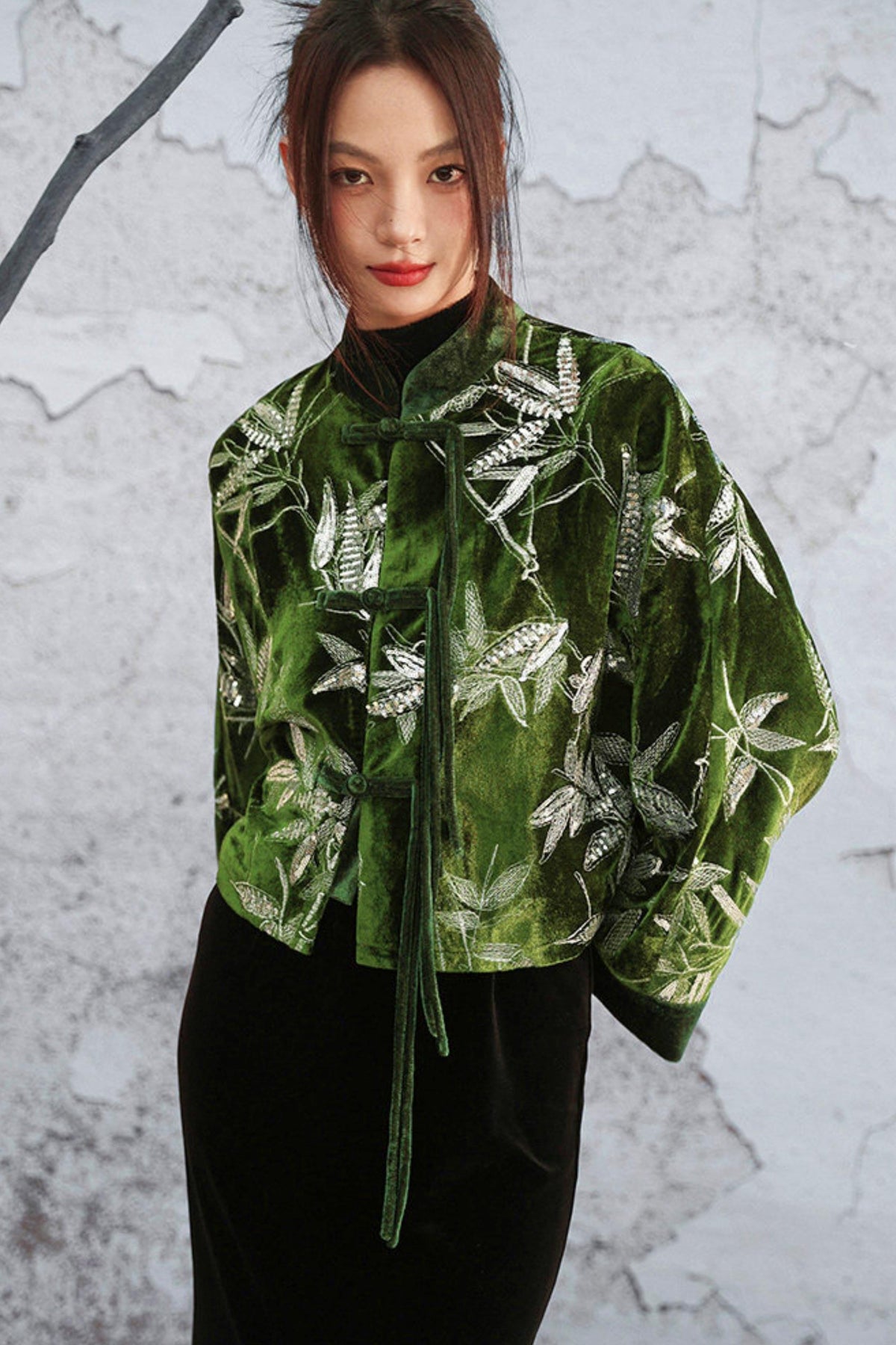 Bamboo Leaf Velvet Jacket
