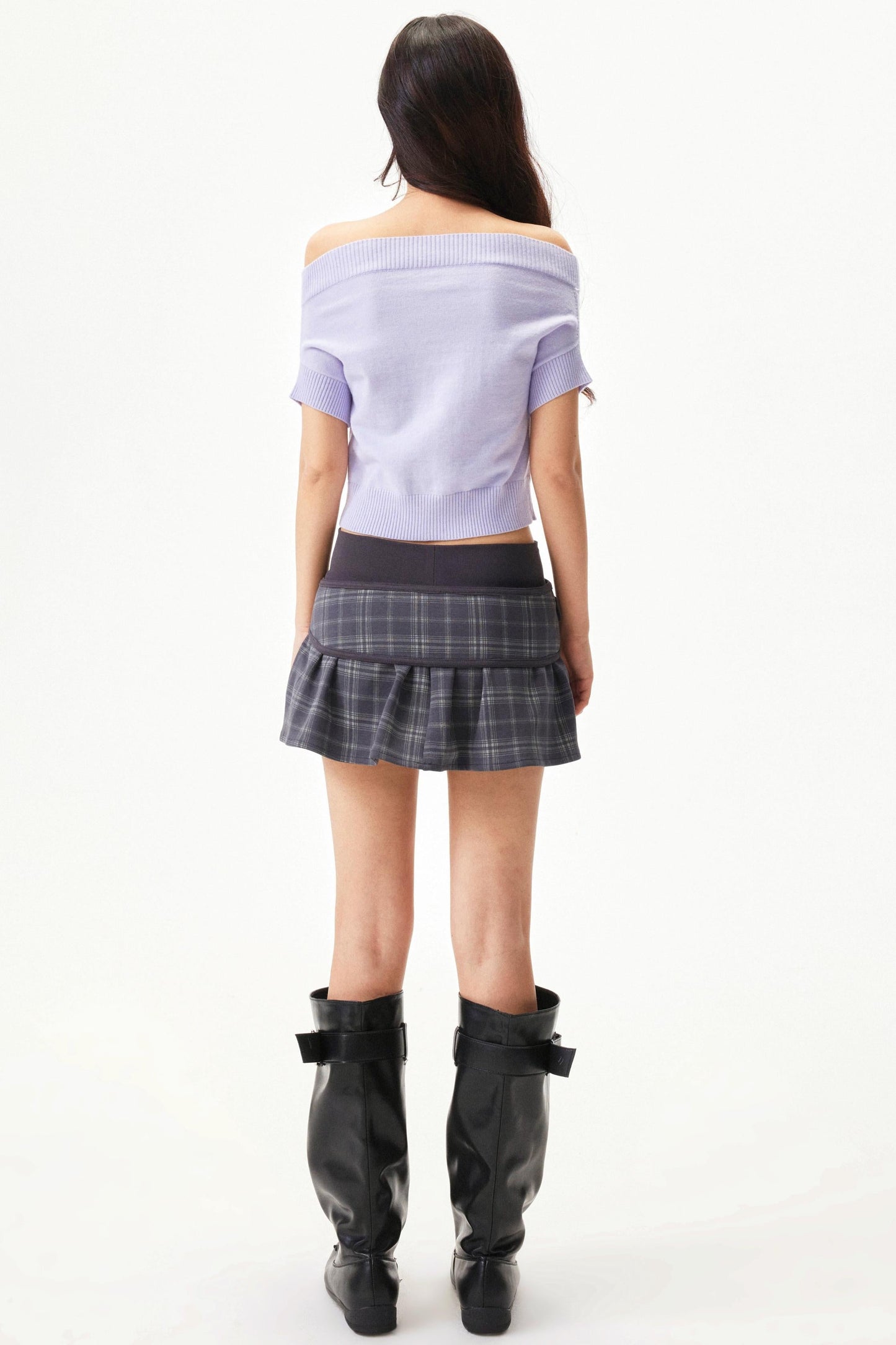 Plaid A-line Short Skirt