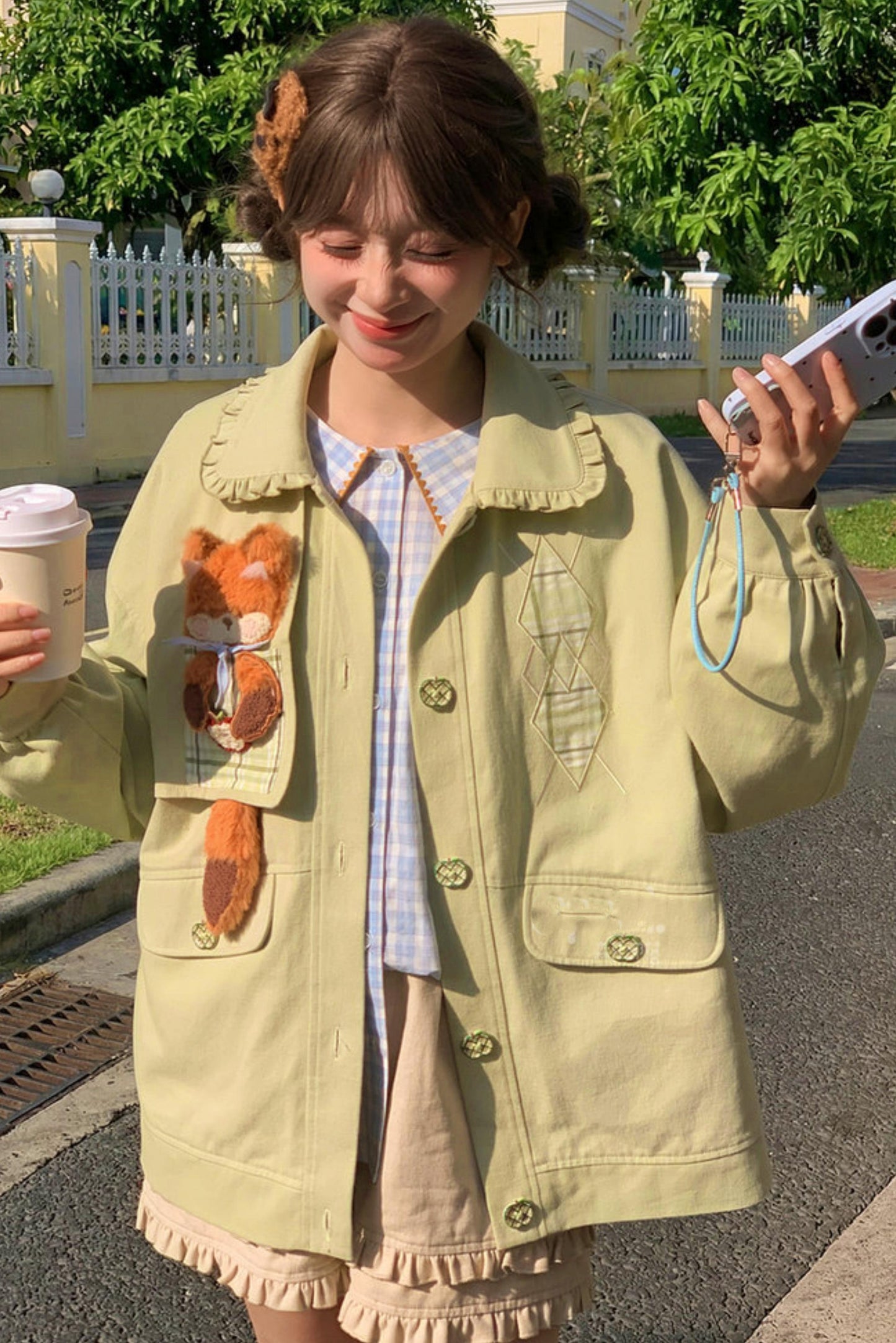 Mori Girl Fox Patchwork Jacket