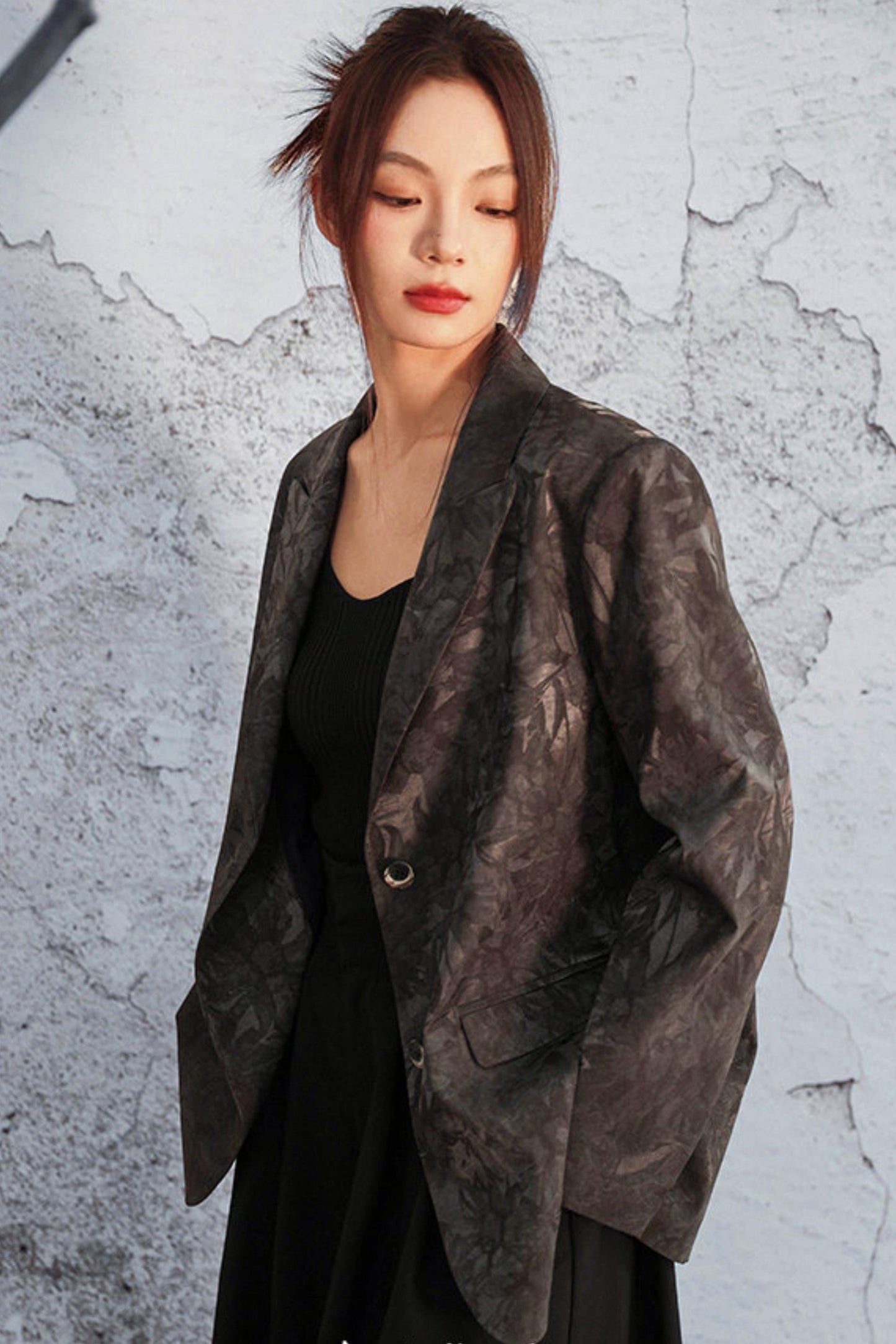 Mode Style Wood Jacquard Jacket