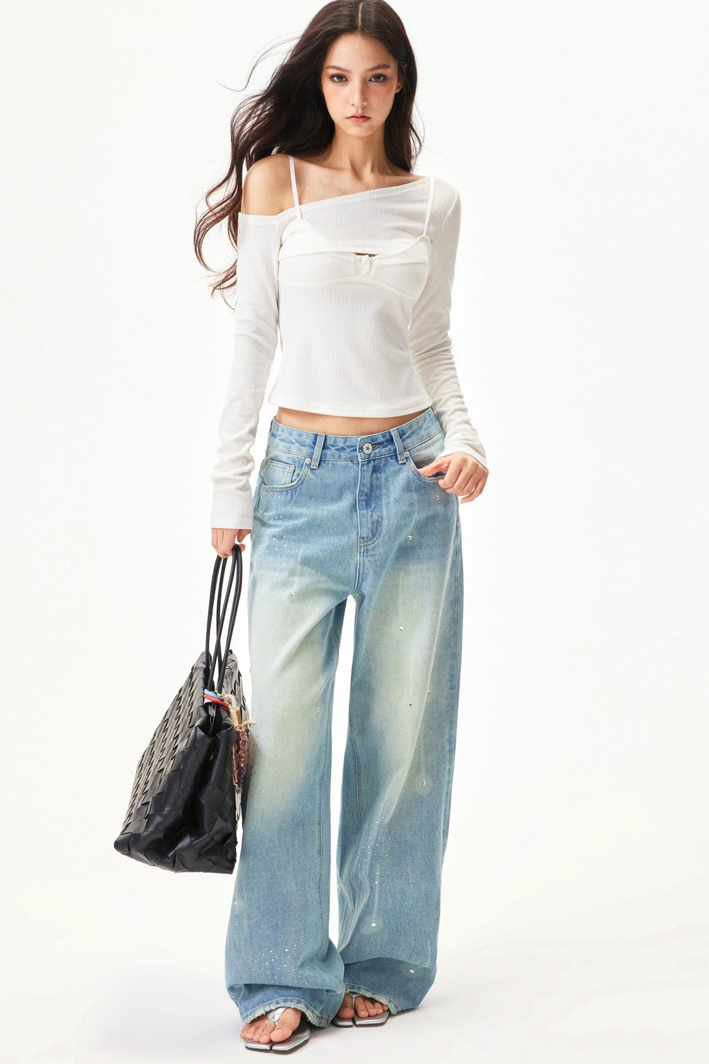 Meteor Shower Rhinestone Jeans