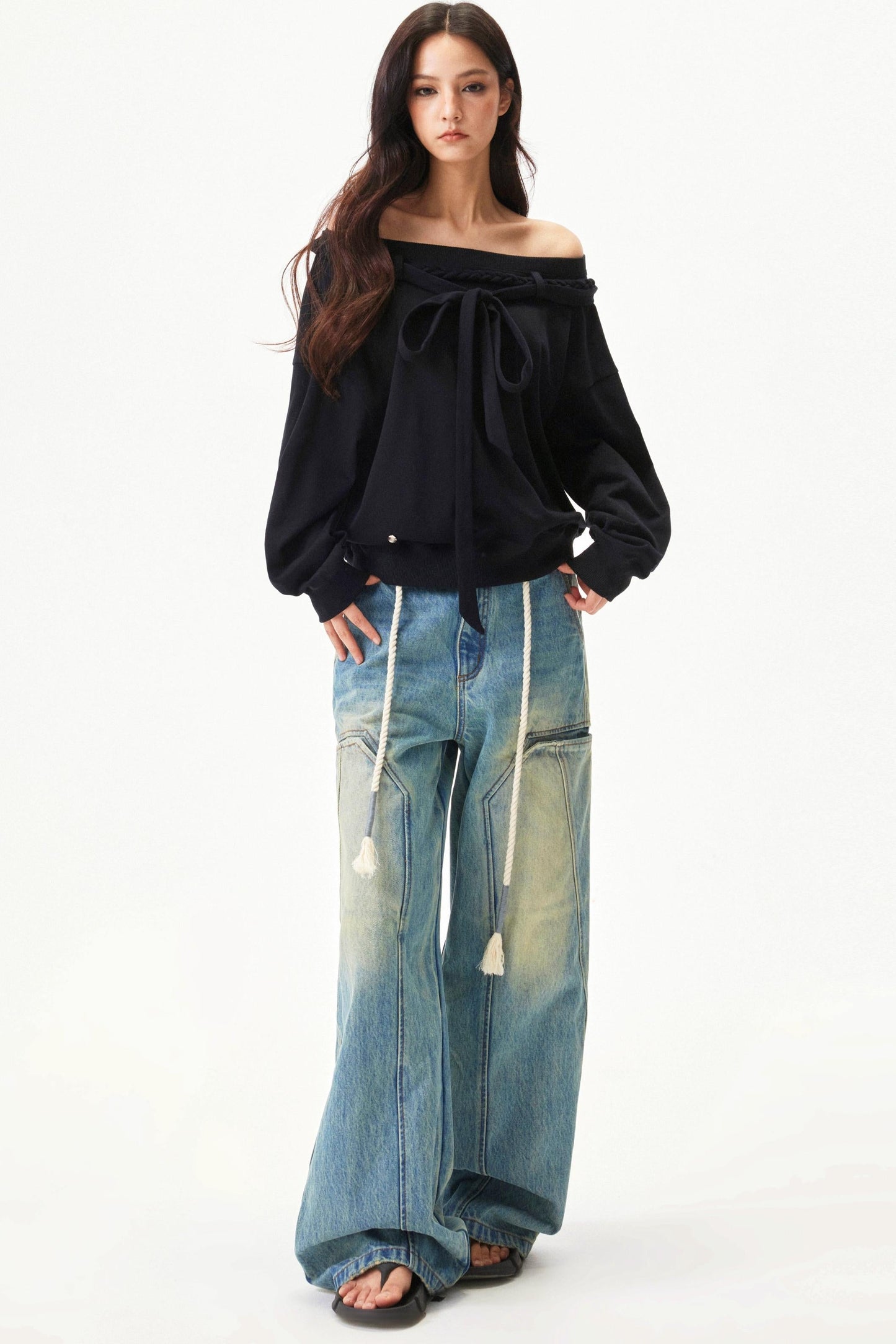 American Retro Wide Denim Pants