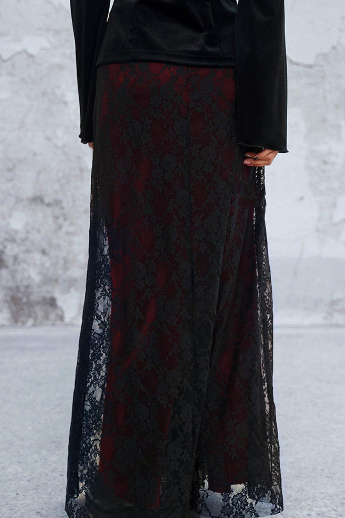 Edgy Retro Lace Skirt