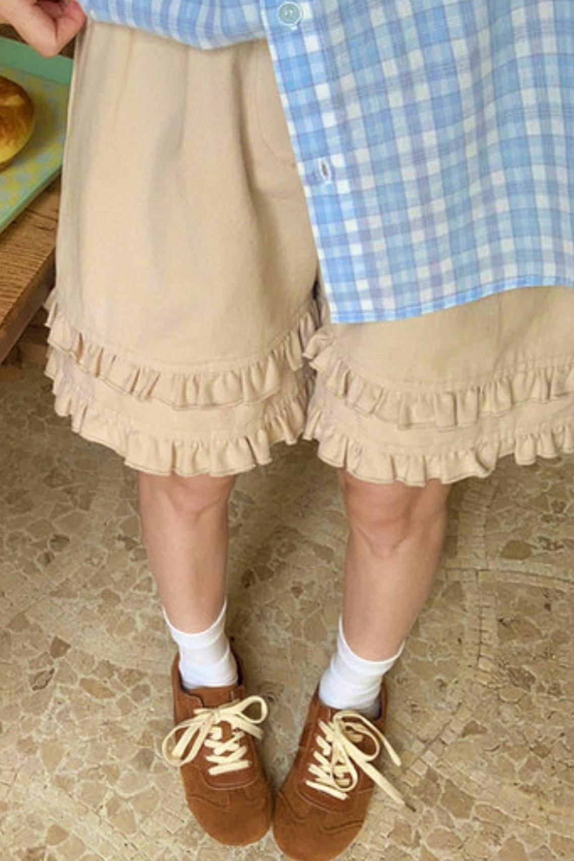 Double Layer Ruffle Shorts