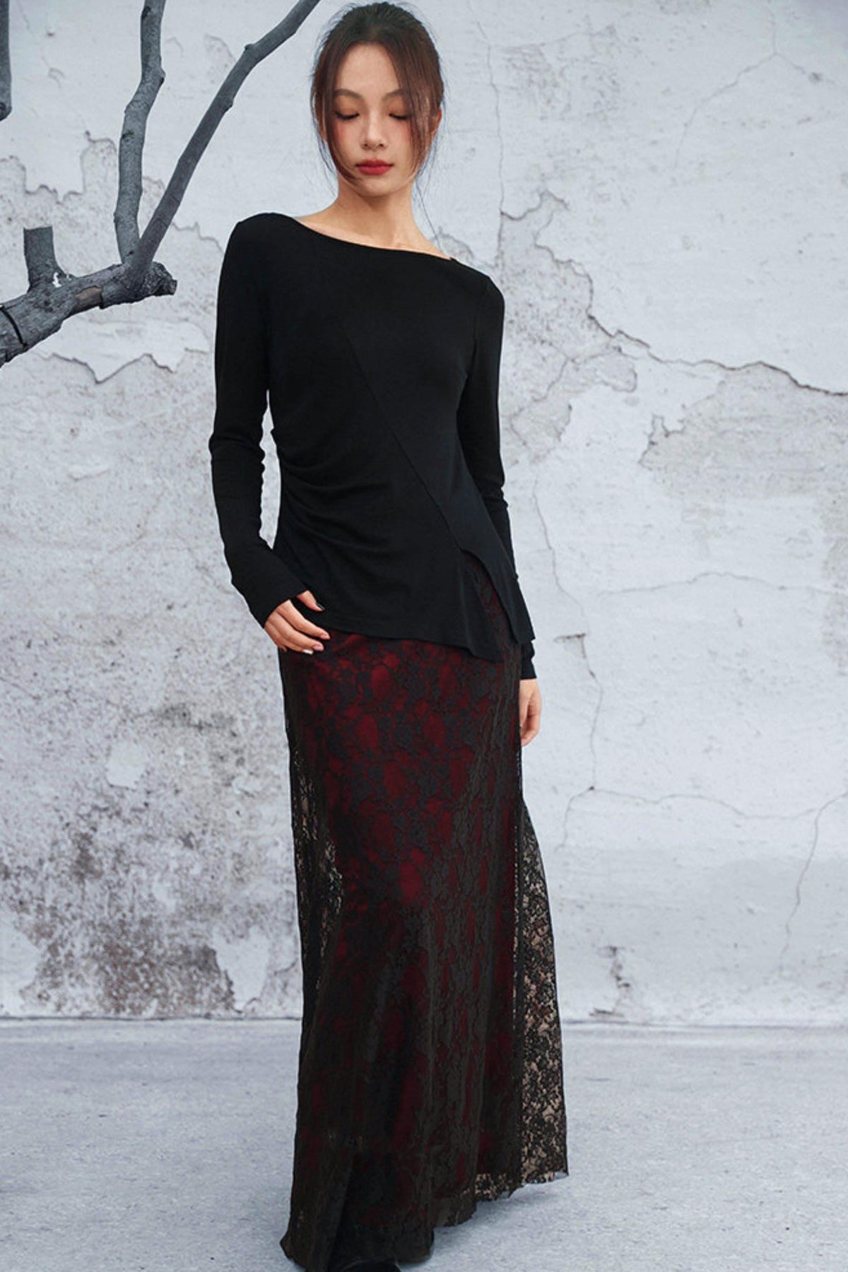 Edgy Retro Lace Skirt