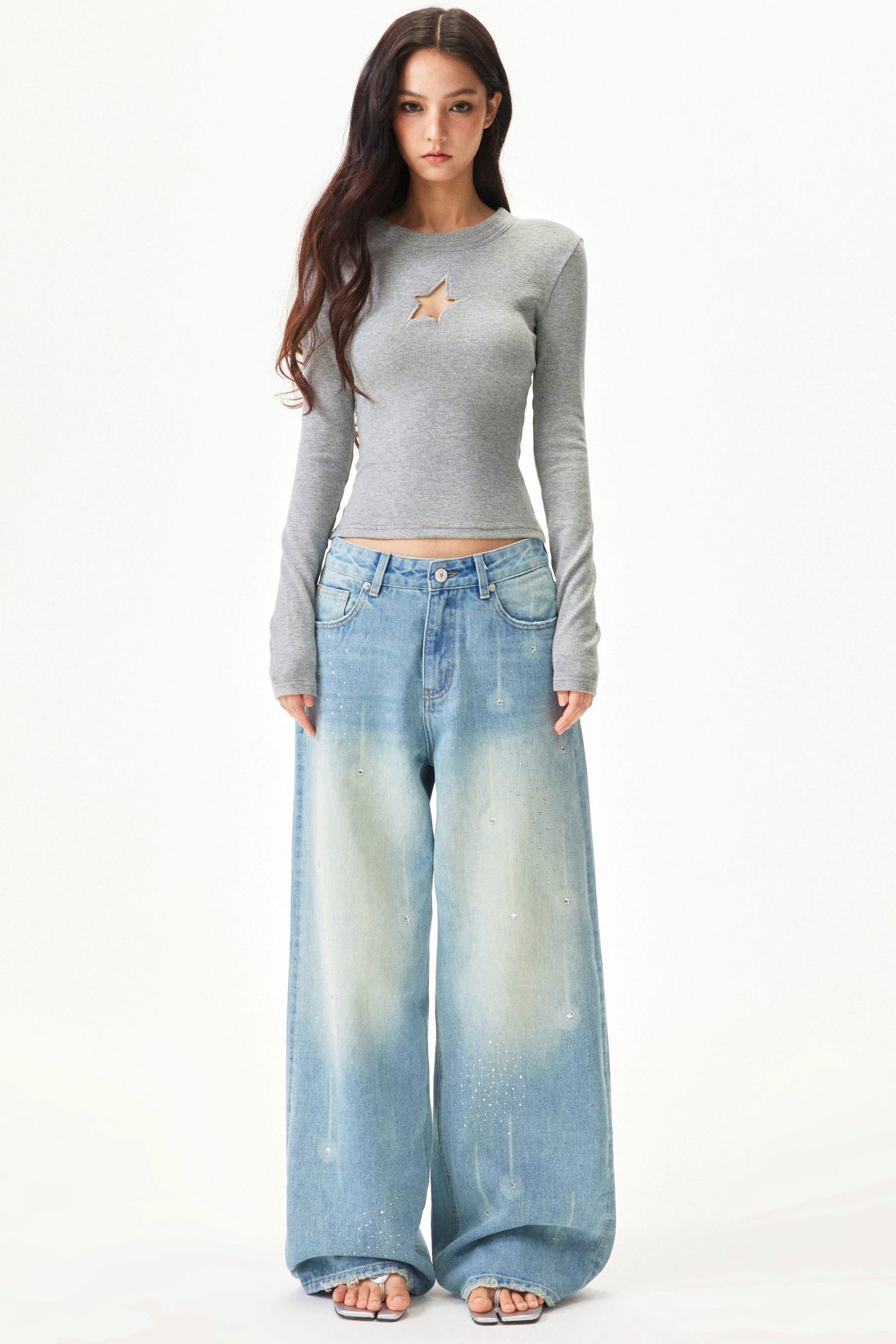 Meteor Shower Rhinestone Jeans