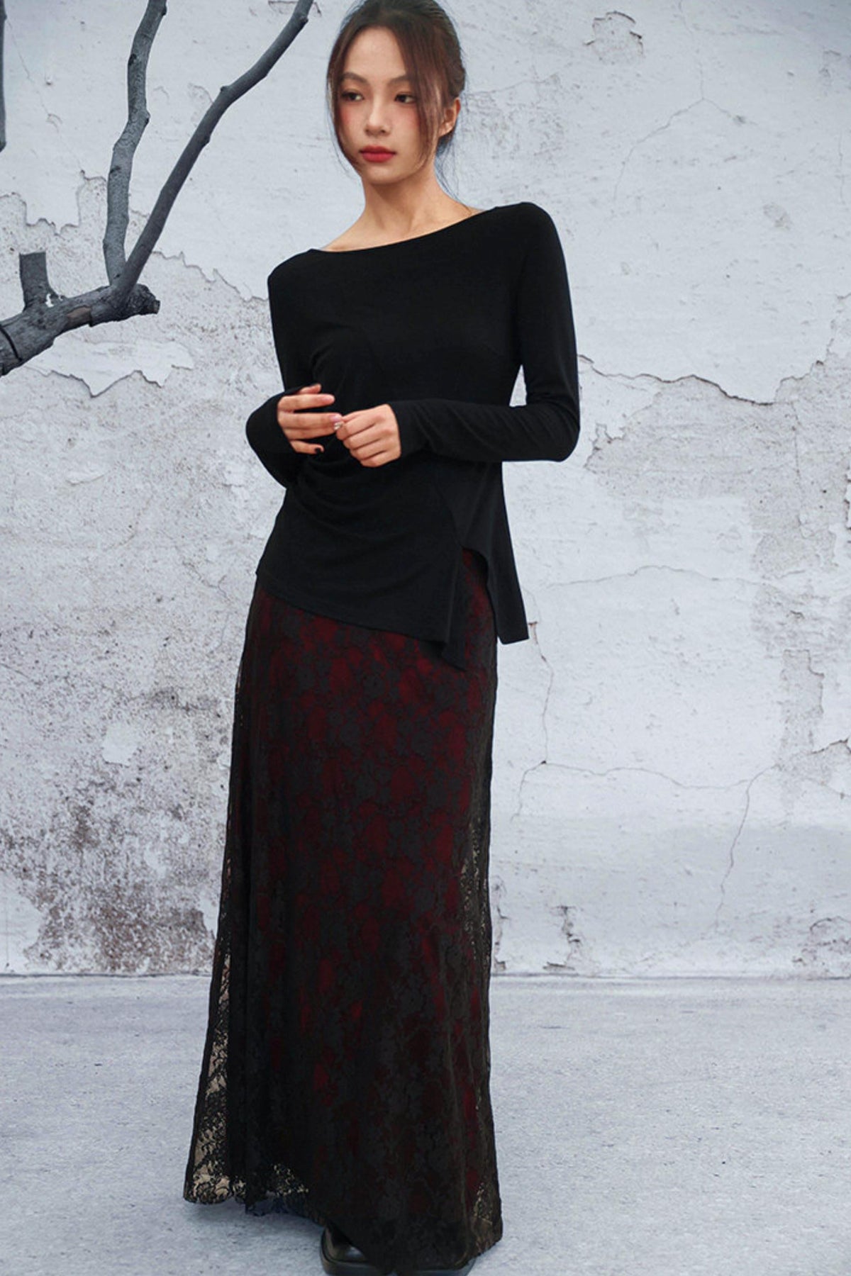 Edgy Retro Lace Skirt