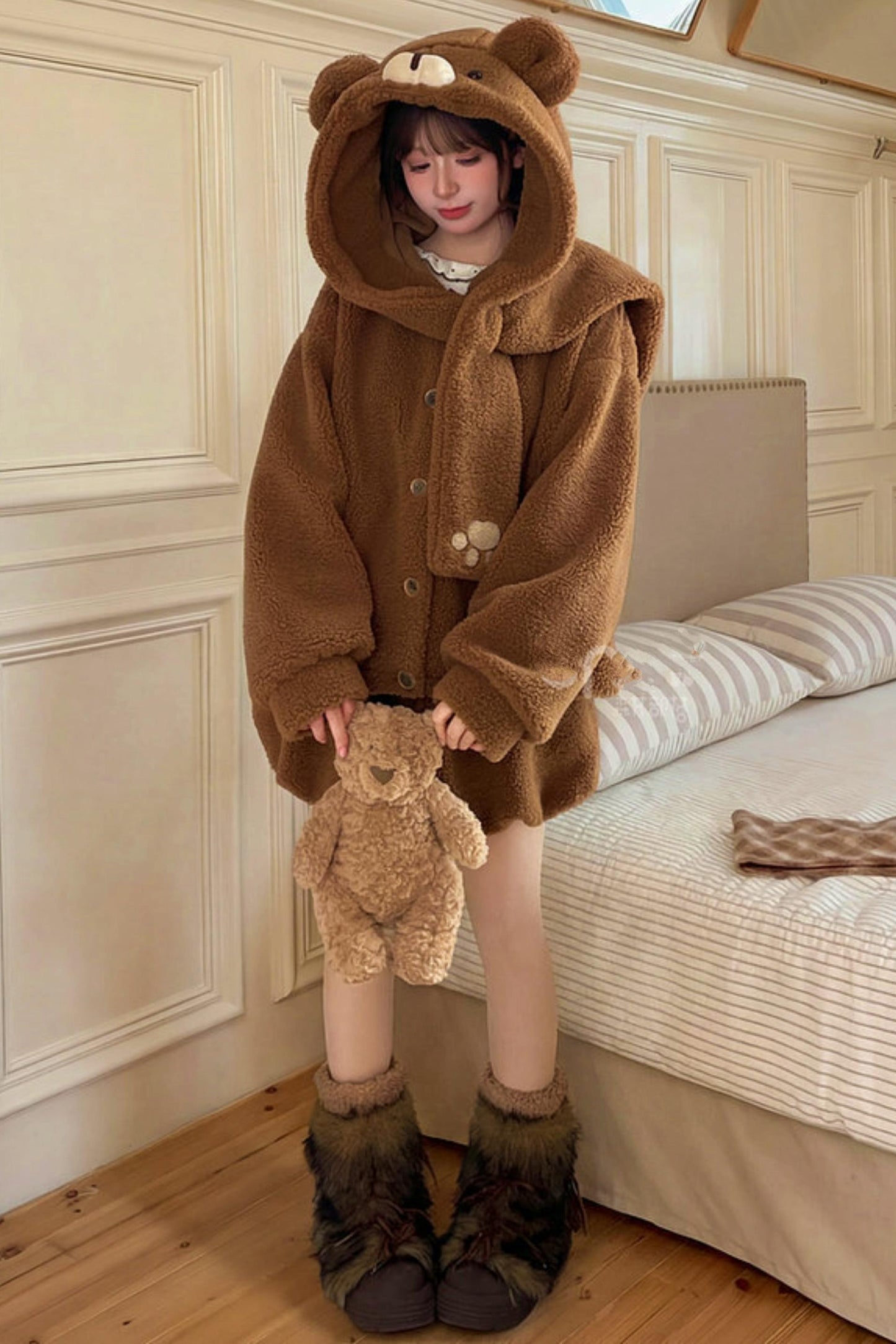 Bear Hooded Fleece Jacket + Pants