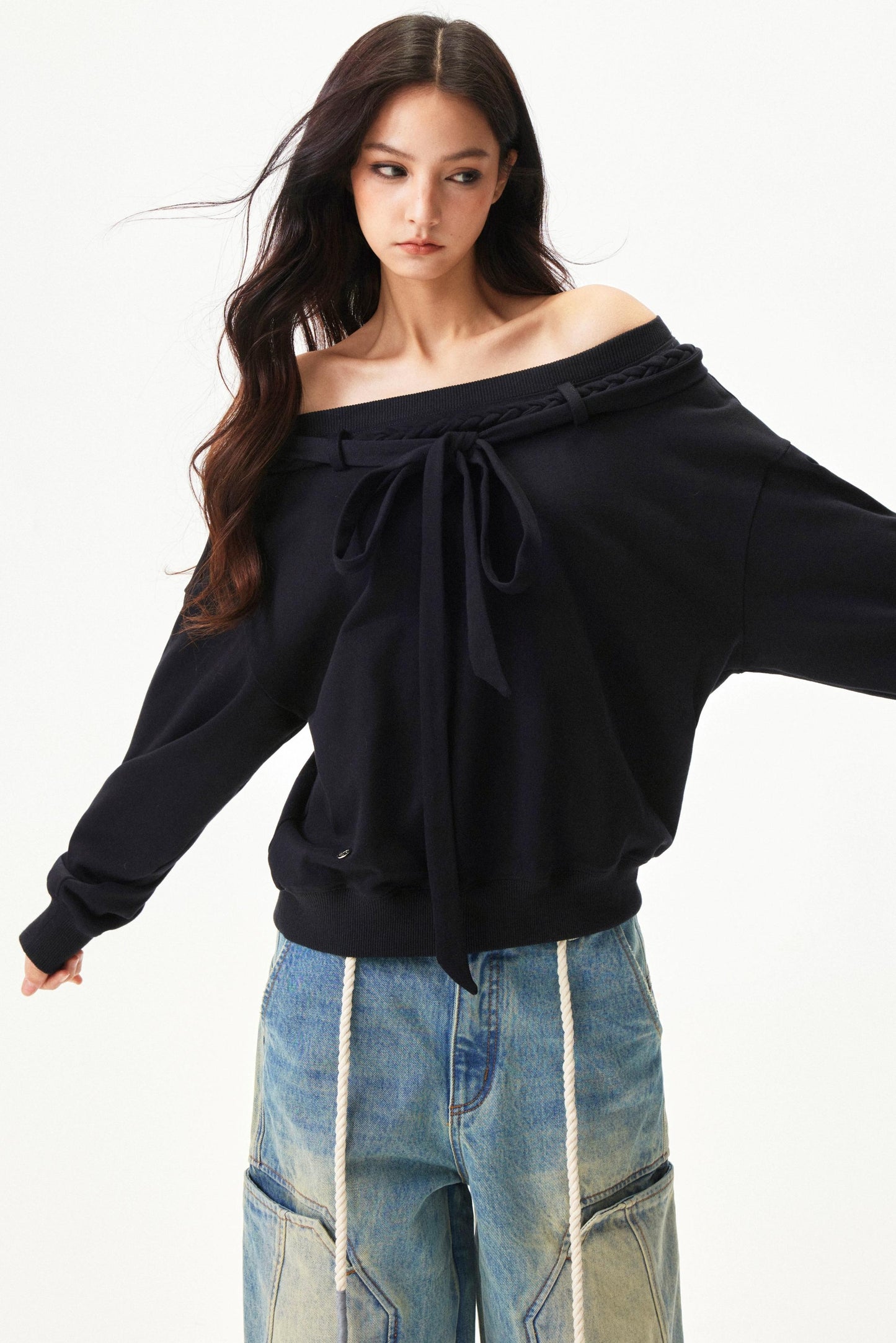 Retro Hand Knit One Shoulder Top