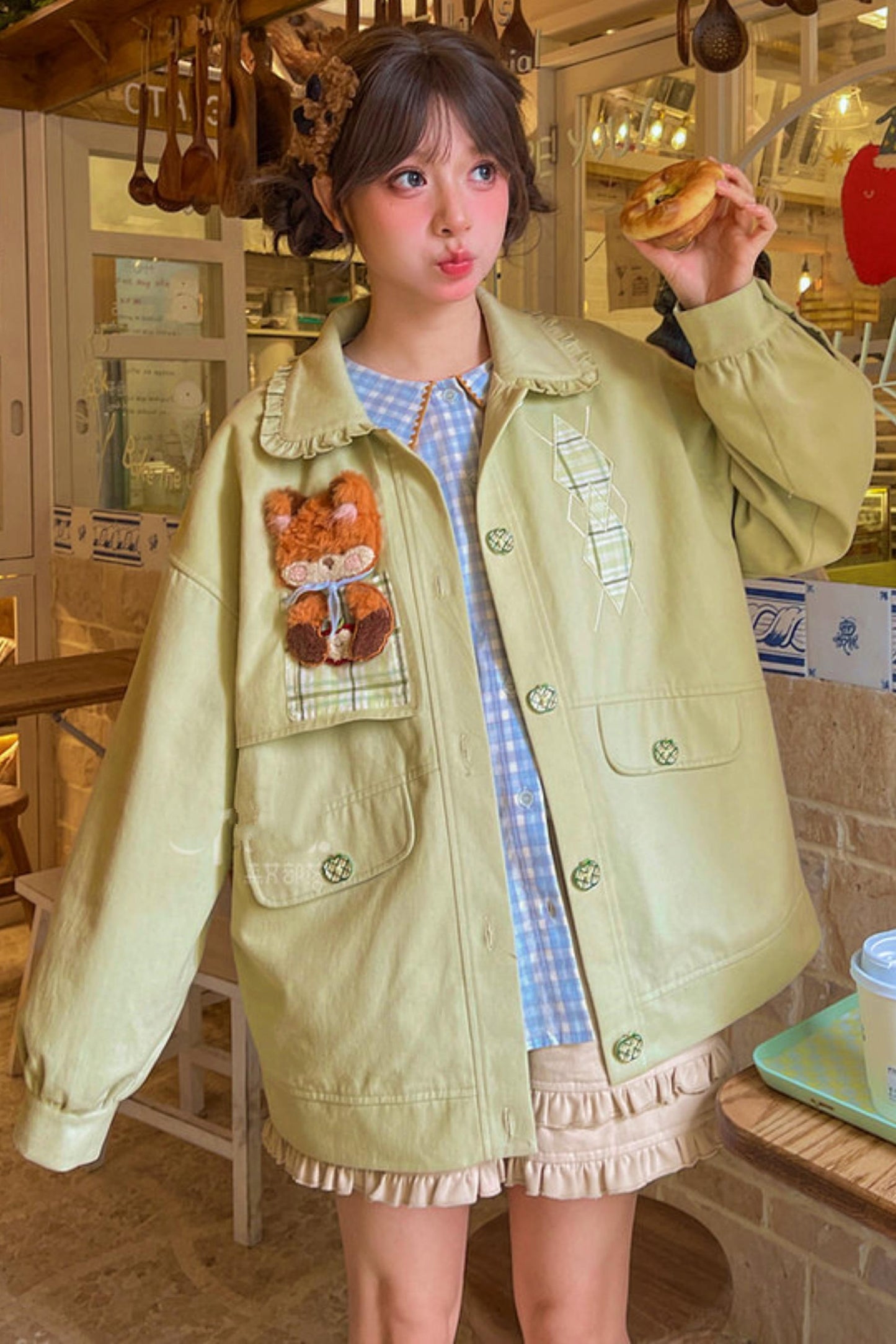 Mori Girl Fox Patchwork Jacket