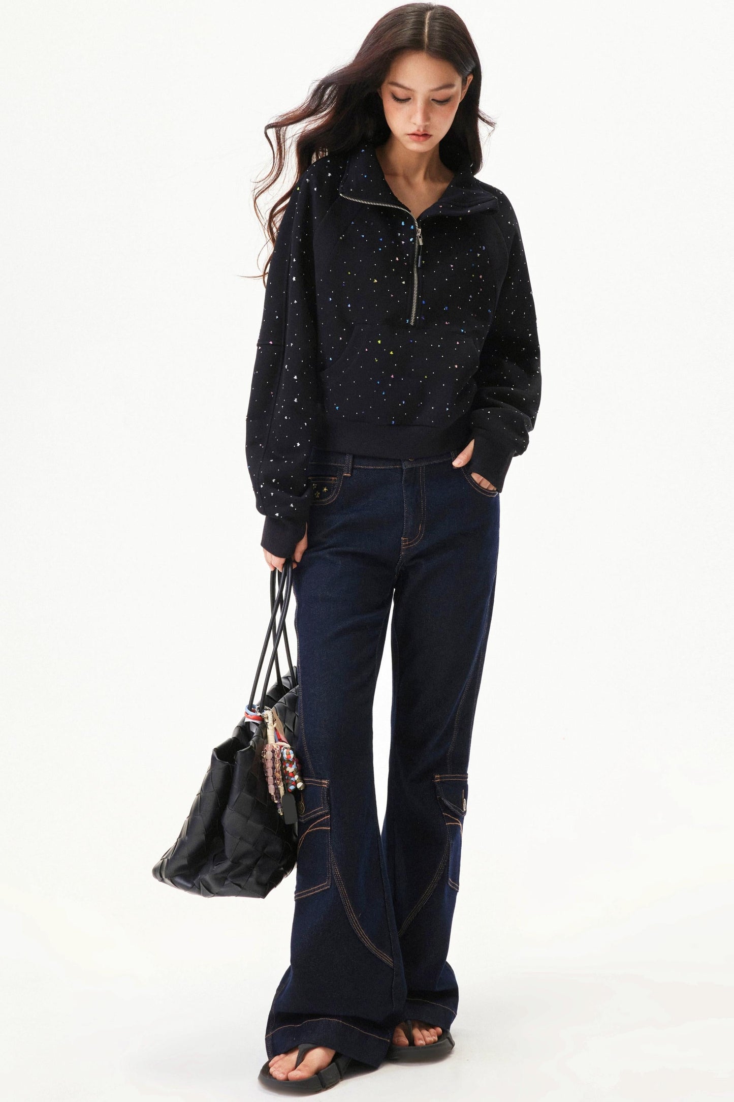 Retro Low Rise Denim Flare Pants