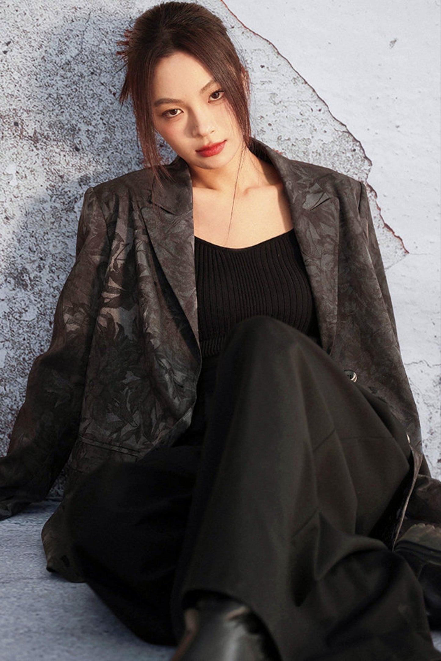 Mode Style Wood Jacquard Jacket