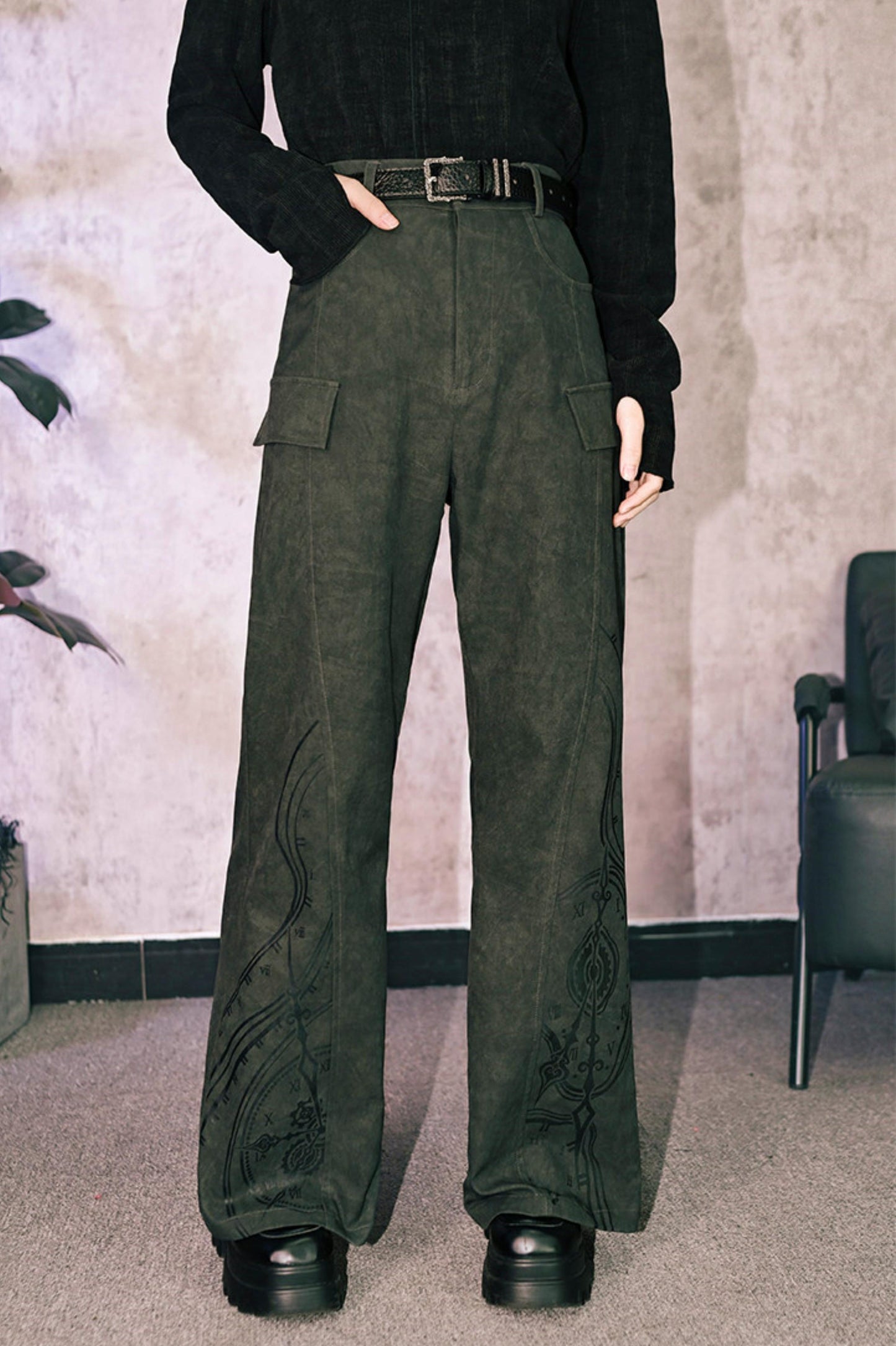 Edgy Boot-Cut Slacks