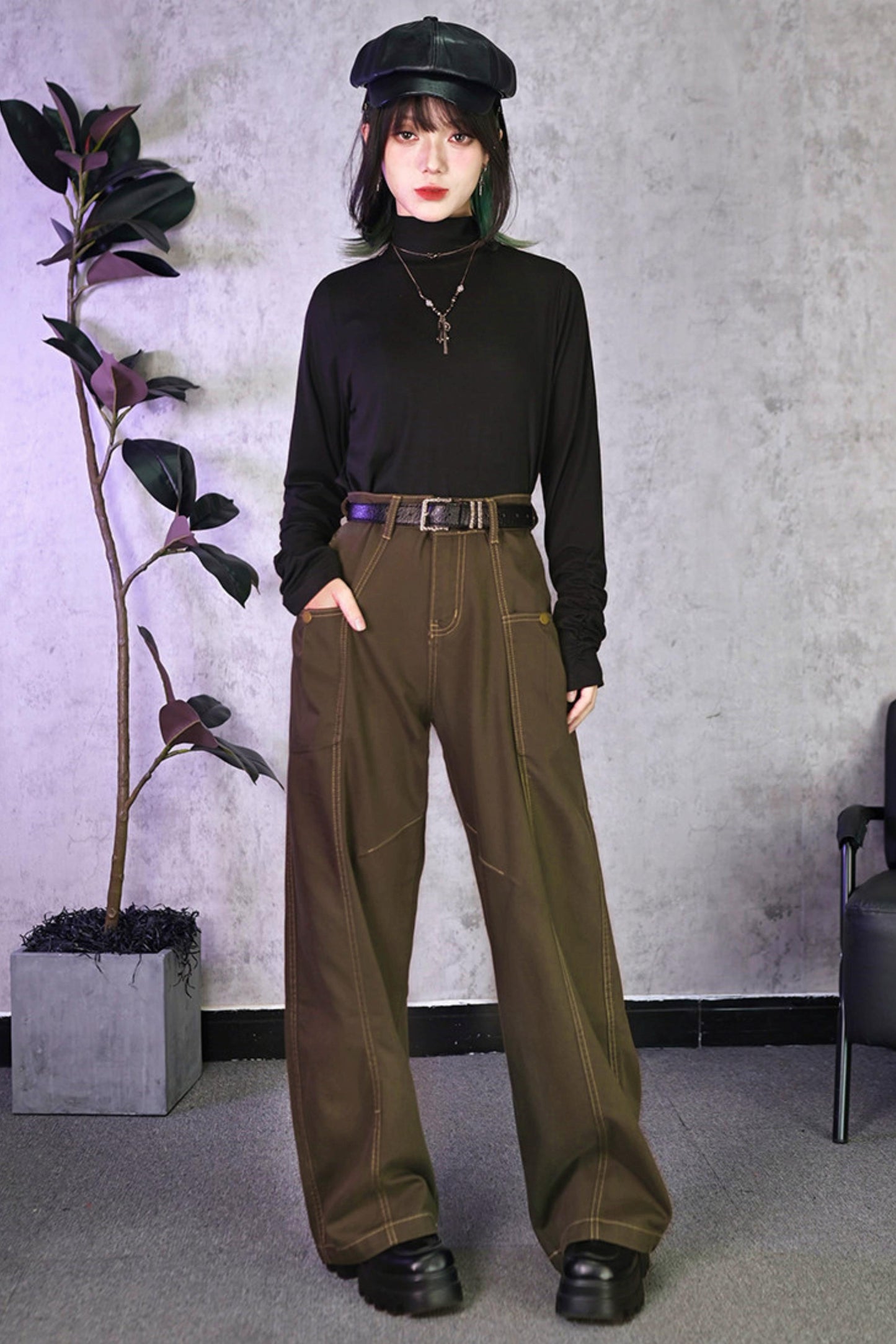 Tencel Patchwork Denim Pants