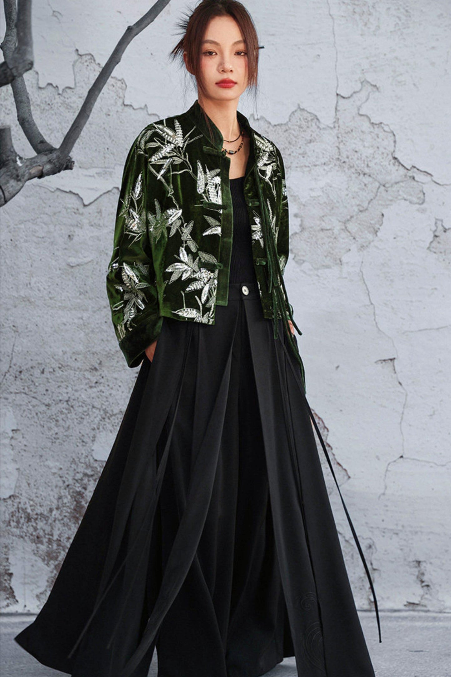 Bamboo Leaf Velvet Jacket