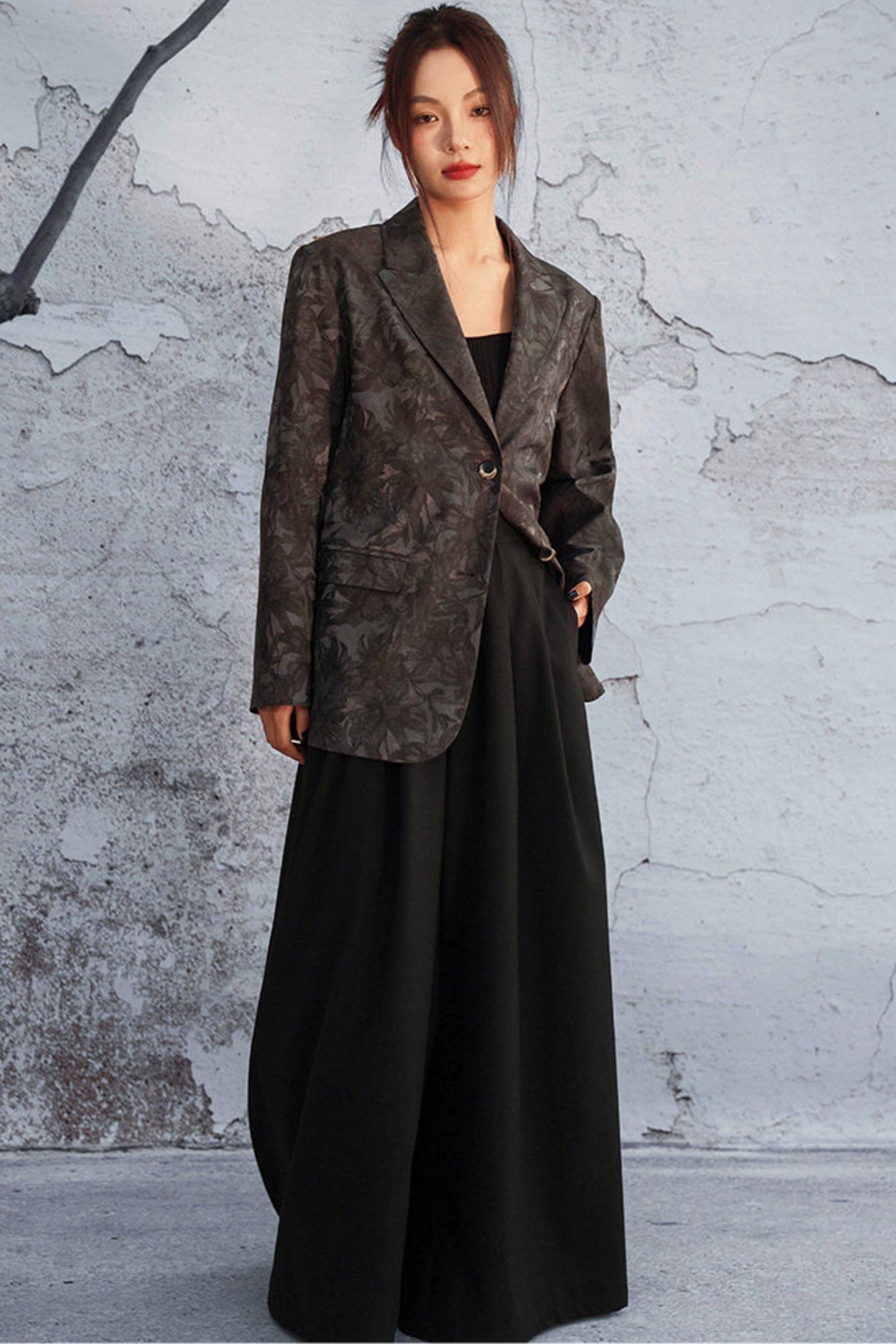 Mode Style Wood Jacquard Jacket