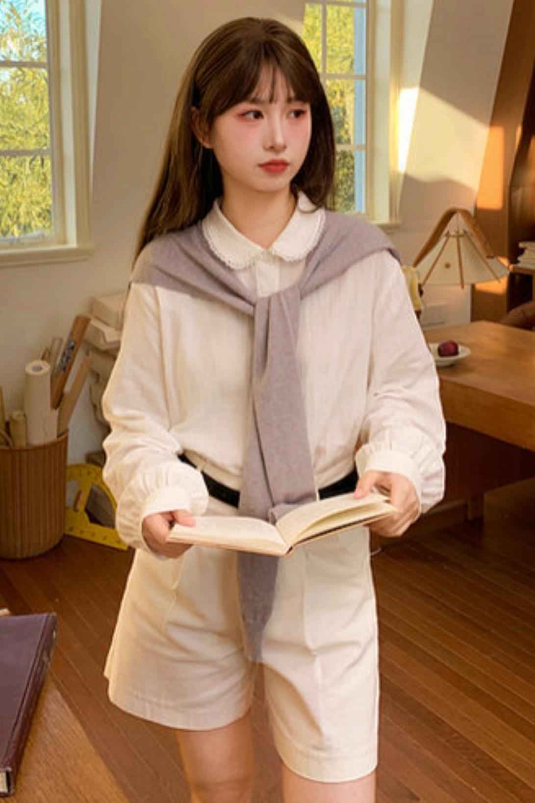 Cotton Dull Color Blouse