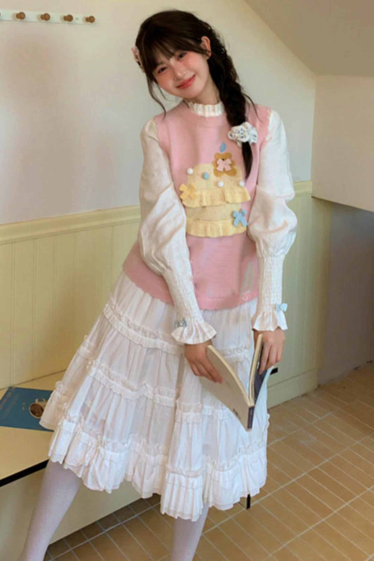 Mori Girl Knitted Vest + Dress