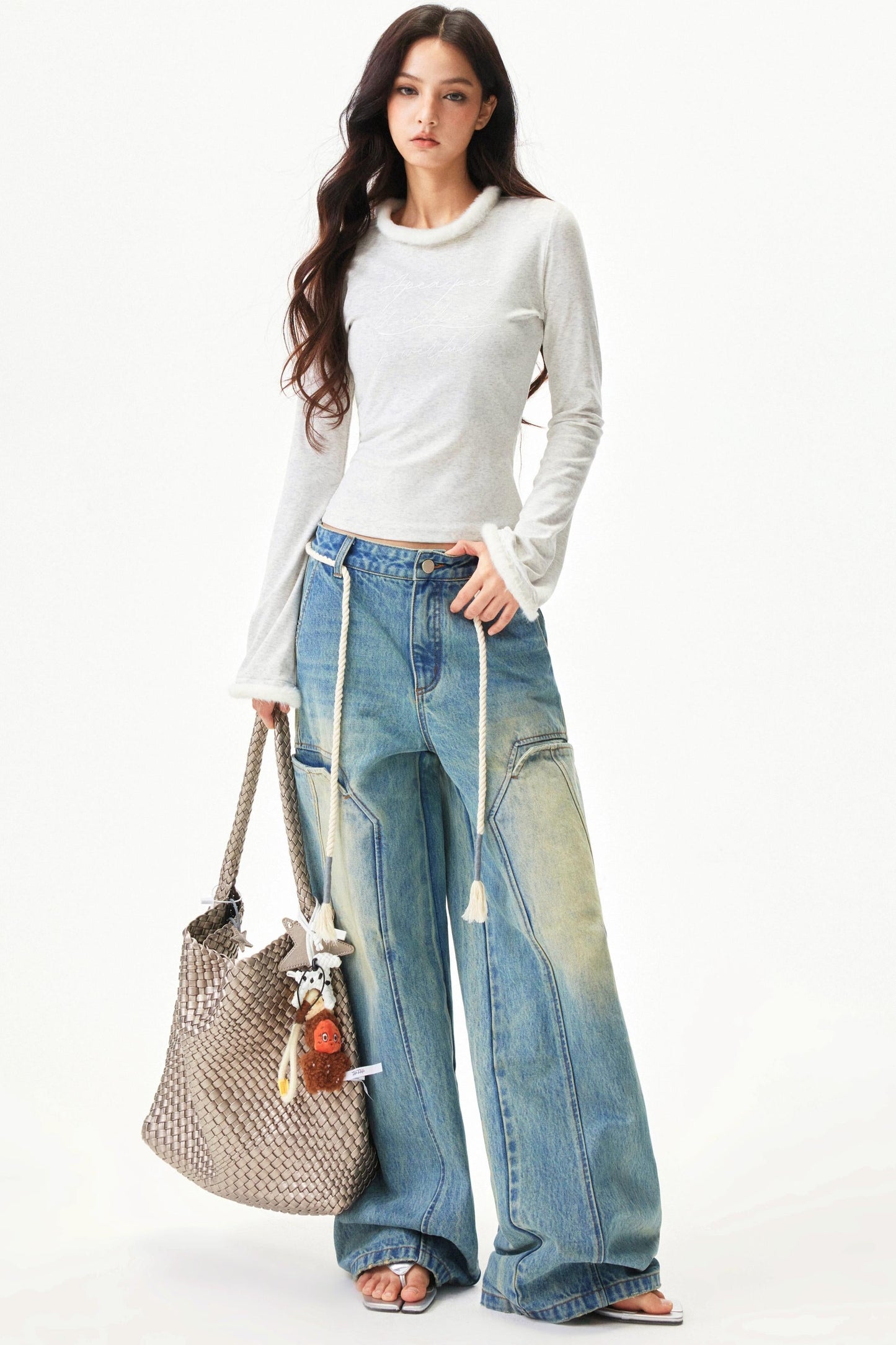 American Retro Wide Denim Pants