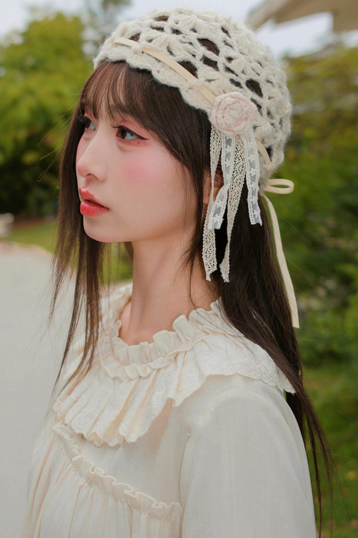 Lyocell Lace Trim Blouse