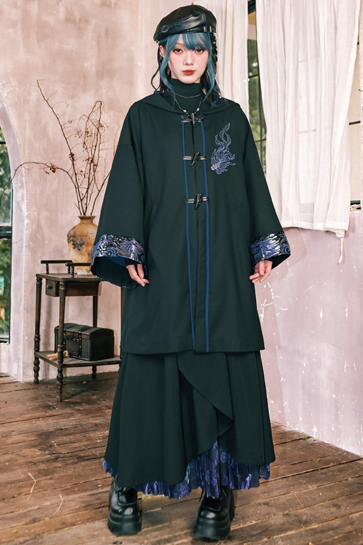 Edgy Hood Cape Coat
