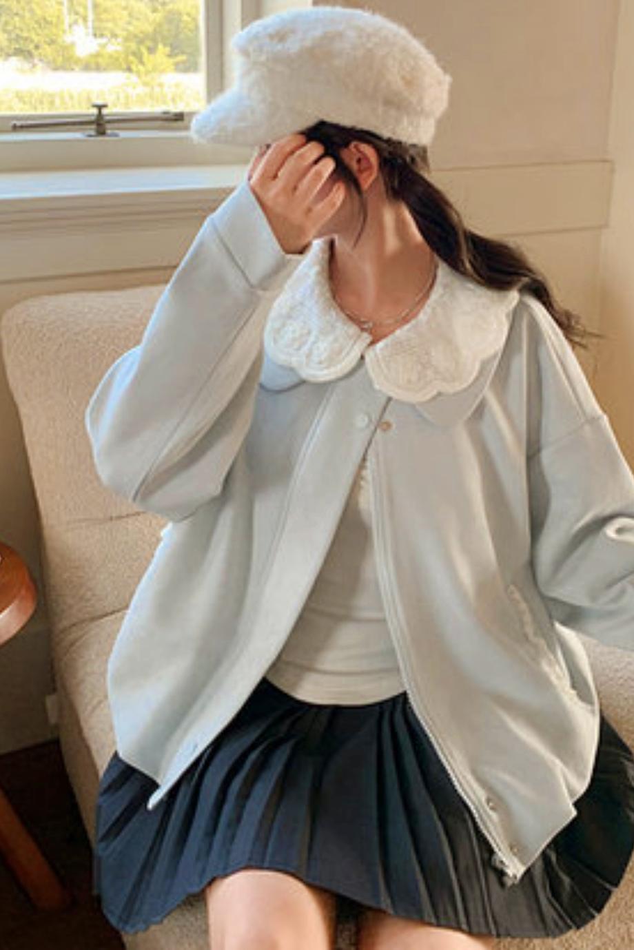 Suede Lace Trim Jacket