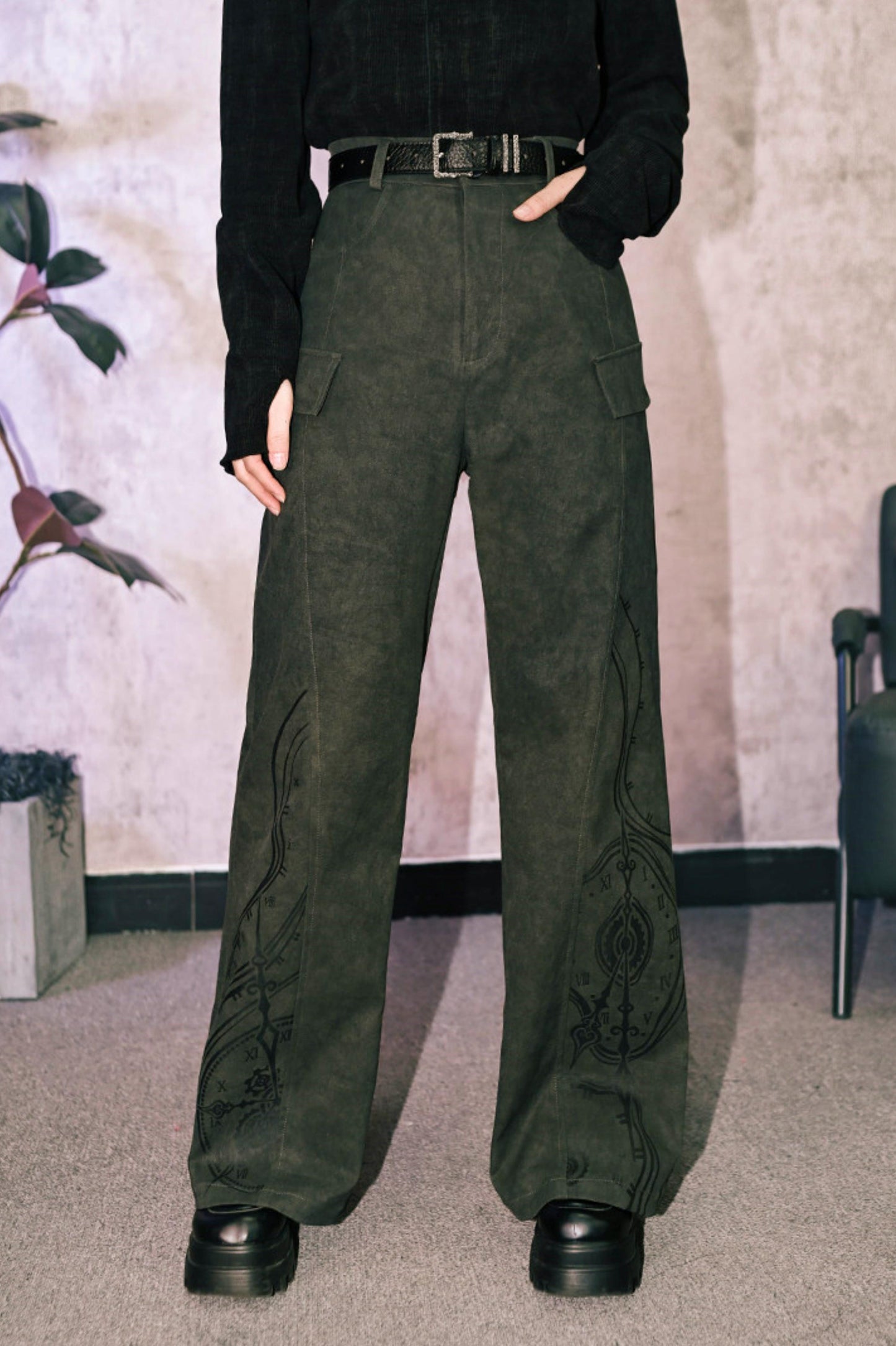 Edgy Boot-Cut Slacks