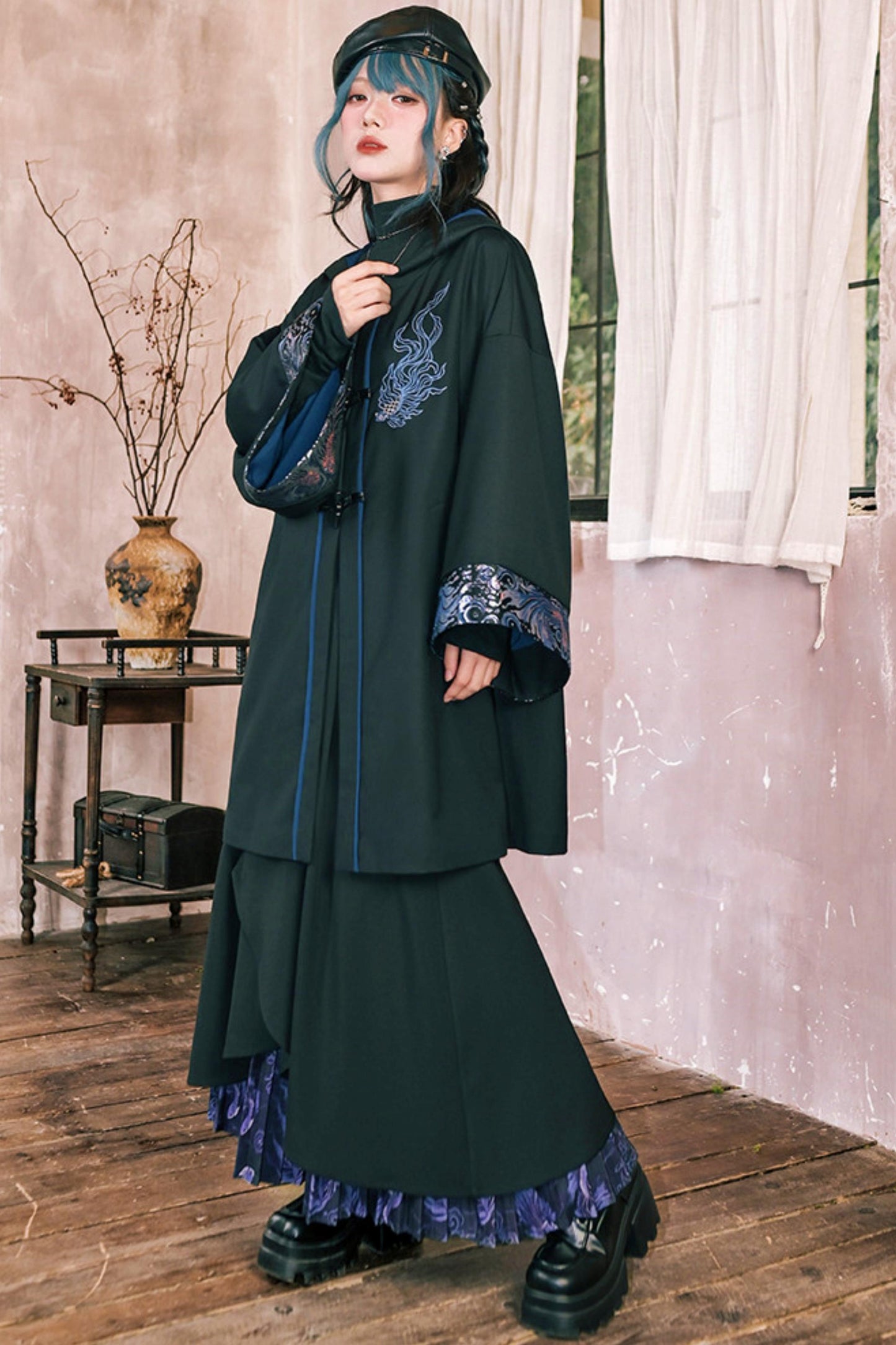 Edgy Hood Cape Coat