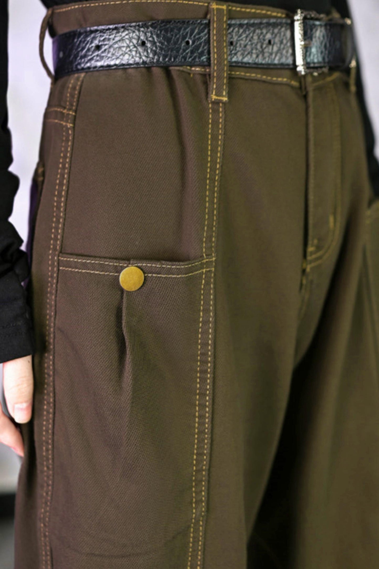 Tencel Patchwork Denim Pants