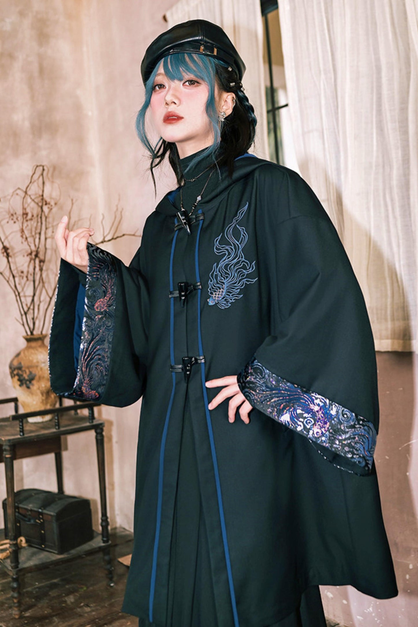 Edgy Hood Cape Coat