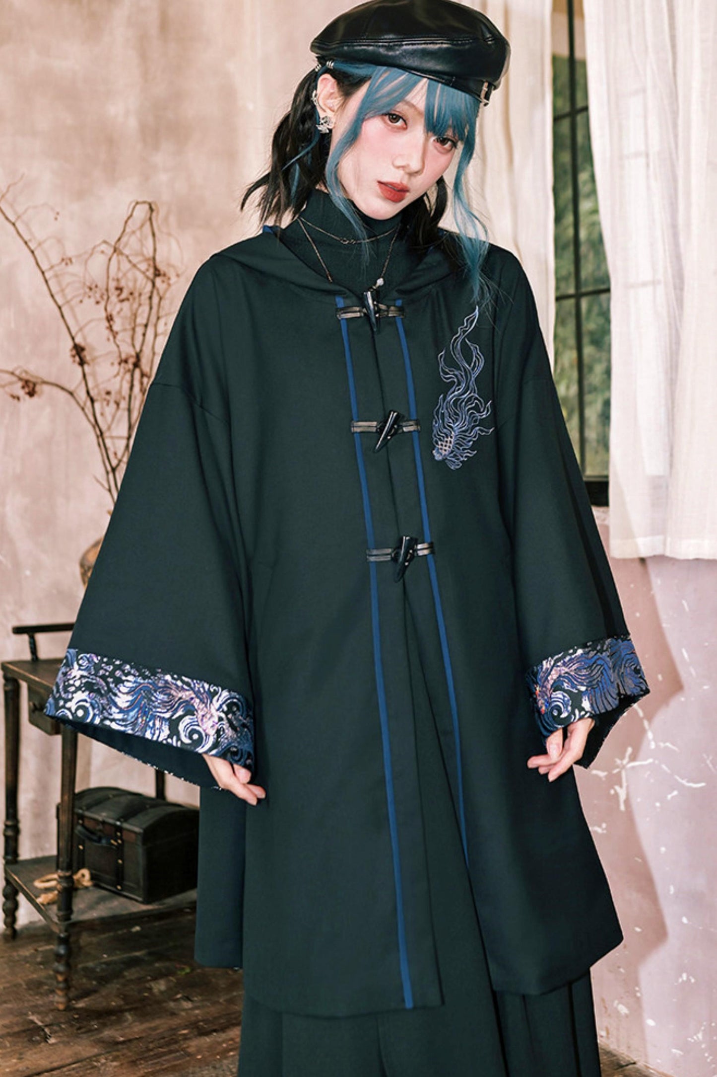 Edgy Hood Cape Coat