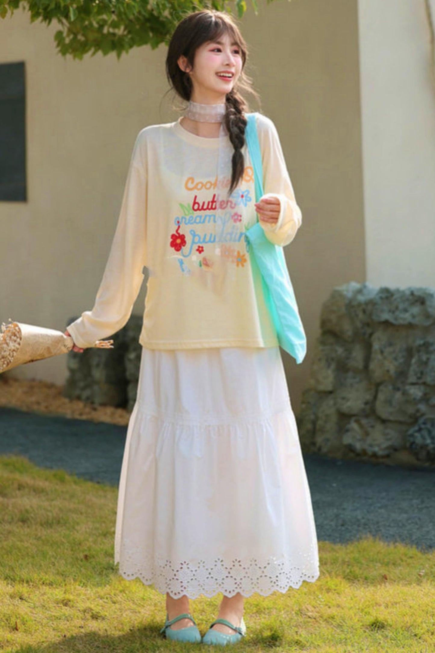 Mori Girl Round Neck Top
