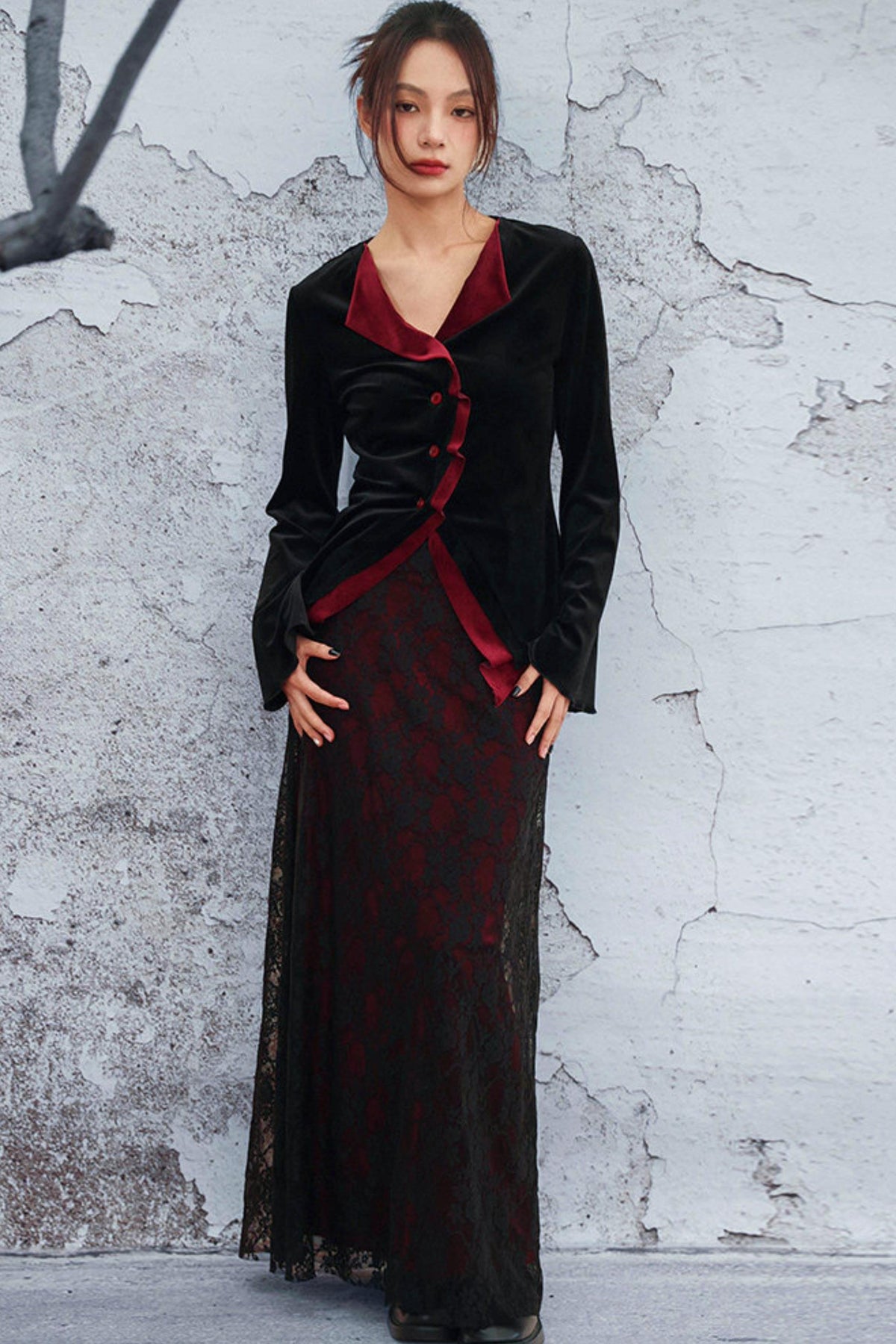 Edgy Retro Lace Skirt