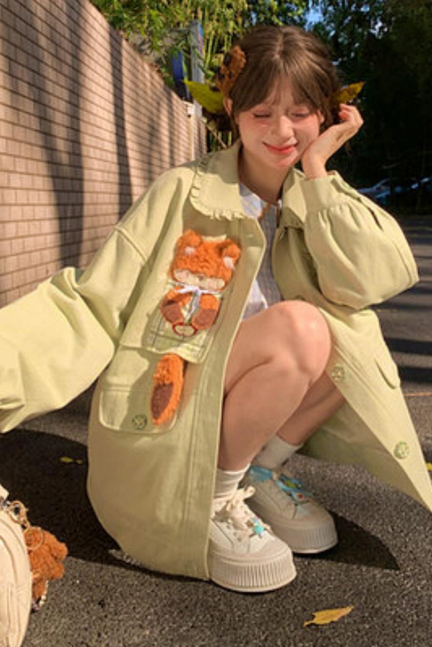Mori Girl Fox Patchwork Jacket