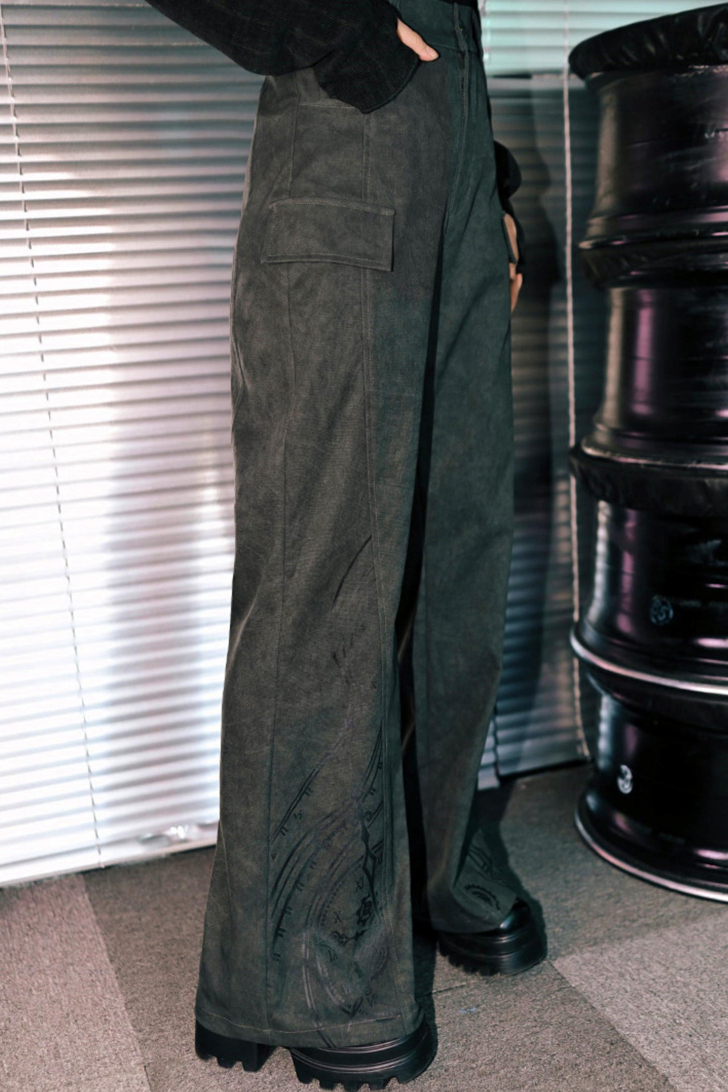 Edgy Boot-Cut Slacks