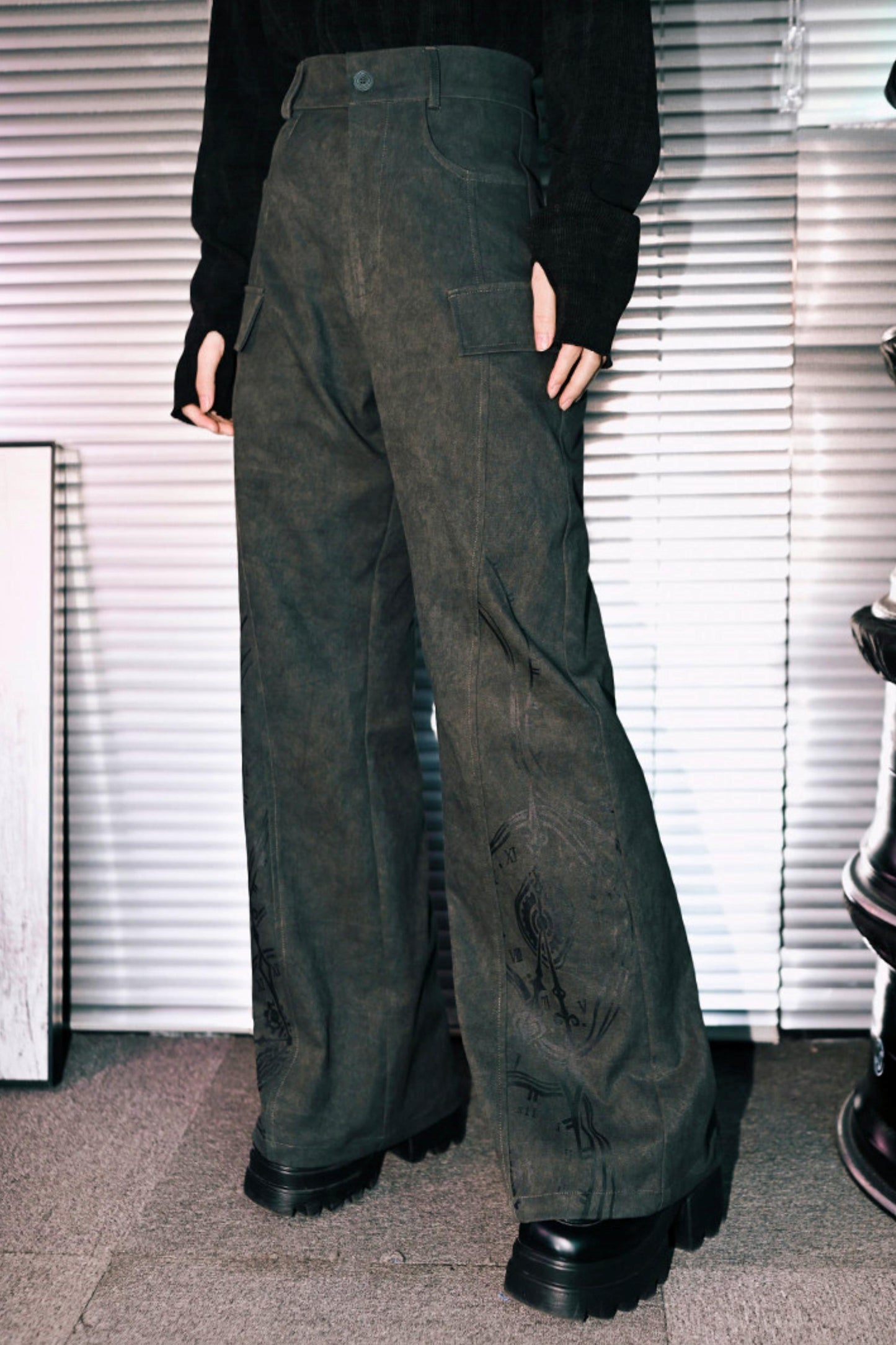 Edgy Boot-Cut Slacks