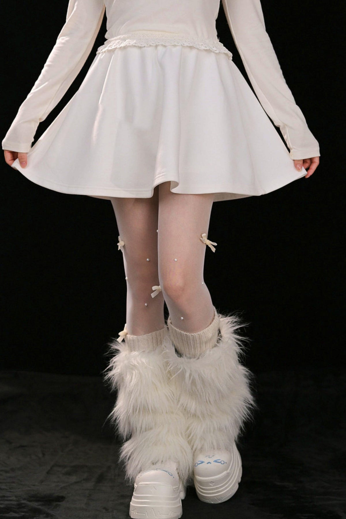Sweet A-Line Skirt White