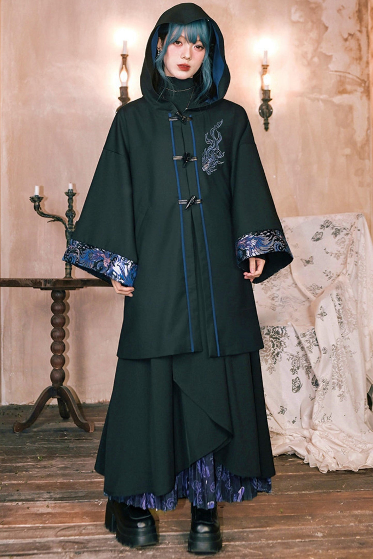 Edgy Hood Cape Coat